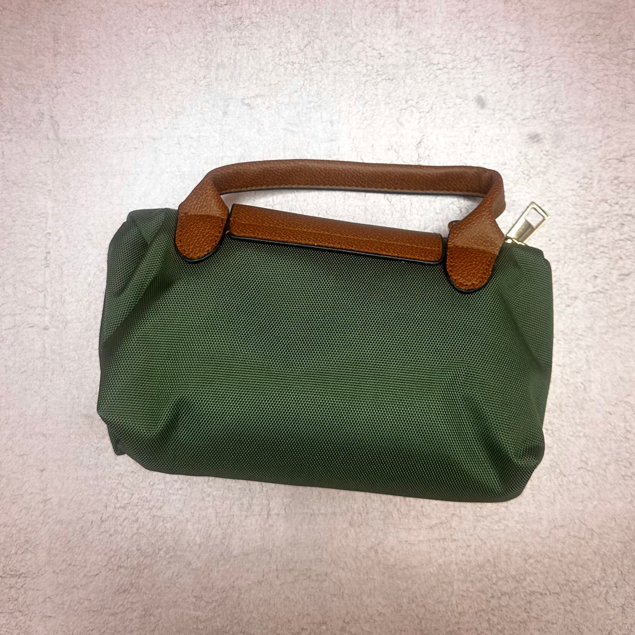 Faux Leather & Nylon Crossbody Handbag