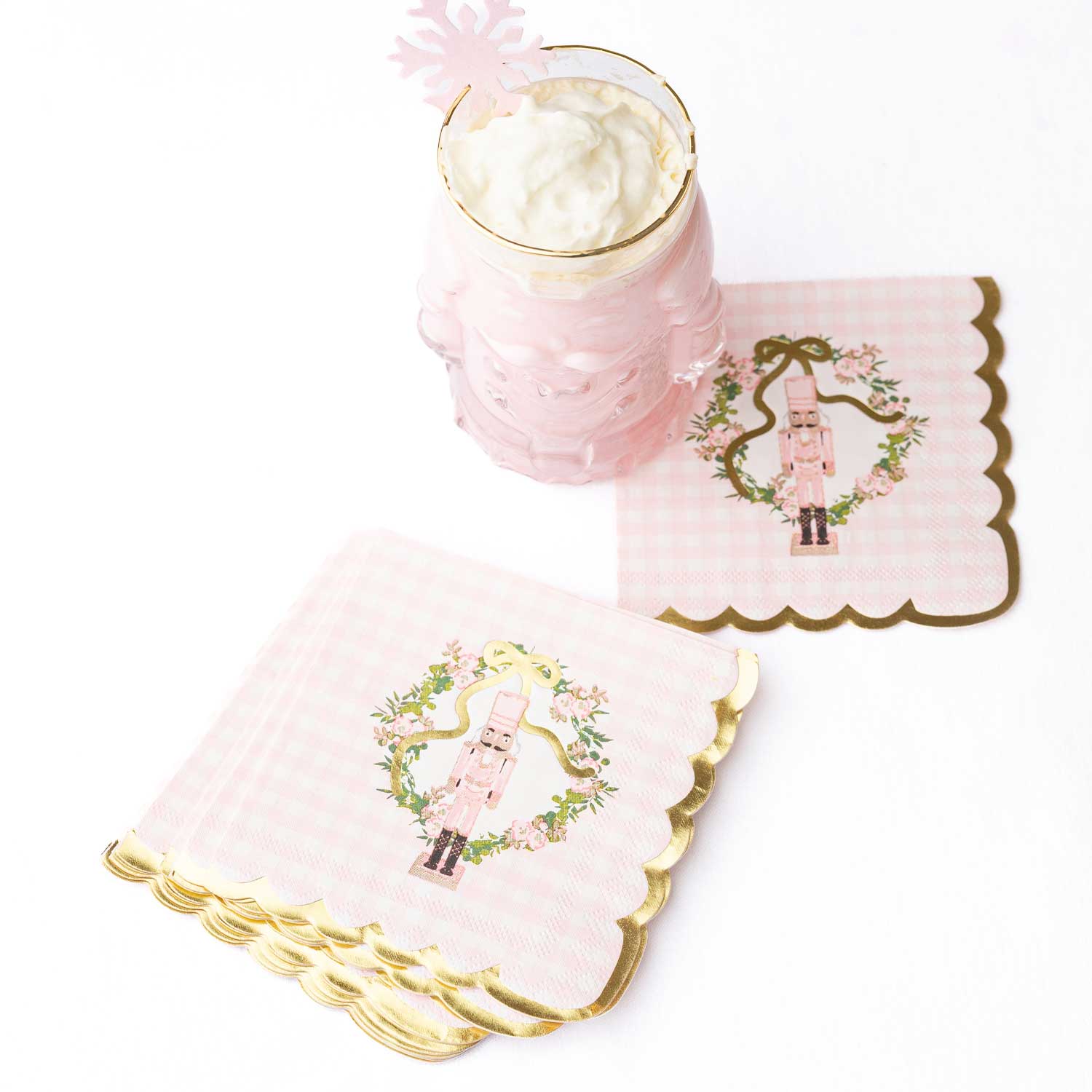 Sugarplum Gingham Paper Cocktail Napkin