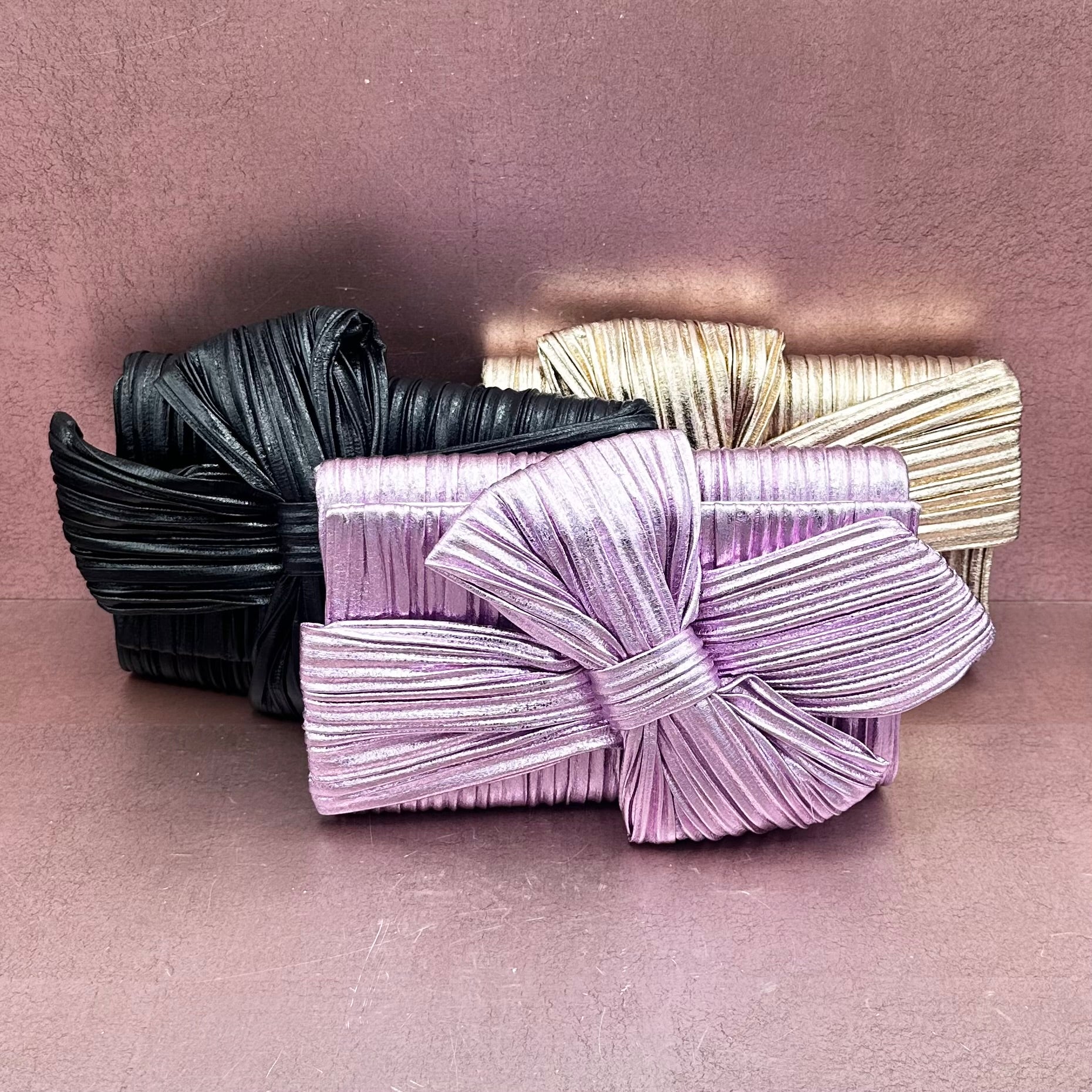 Metallic Bow Purse