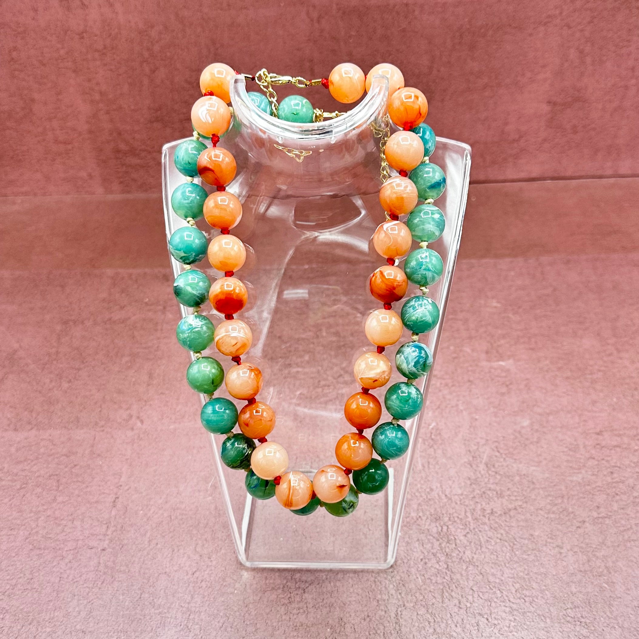 Round Bead & Knot Necklace