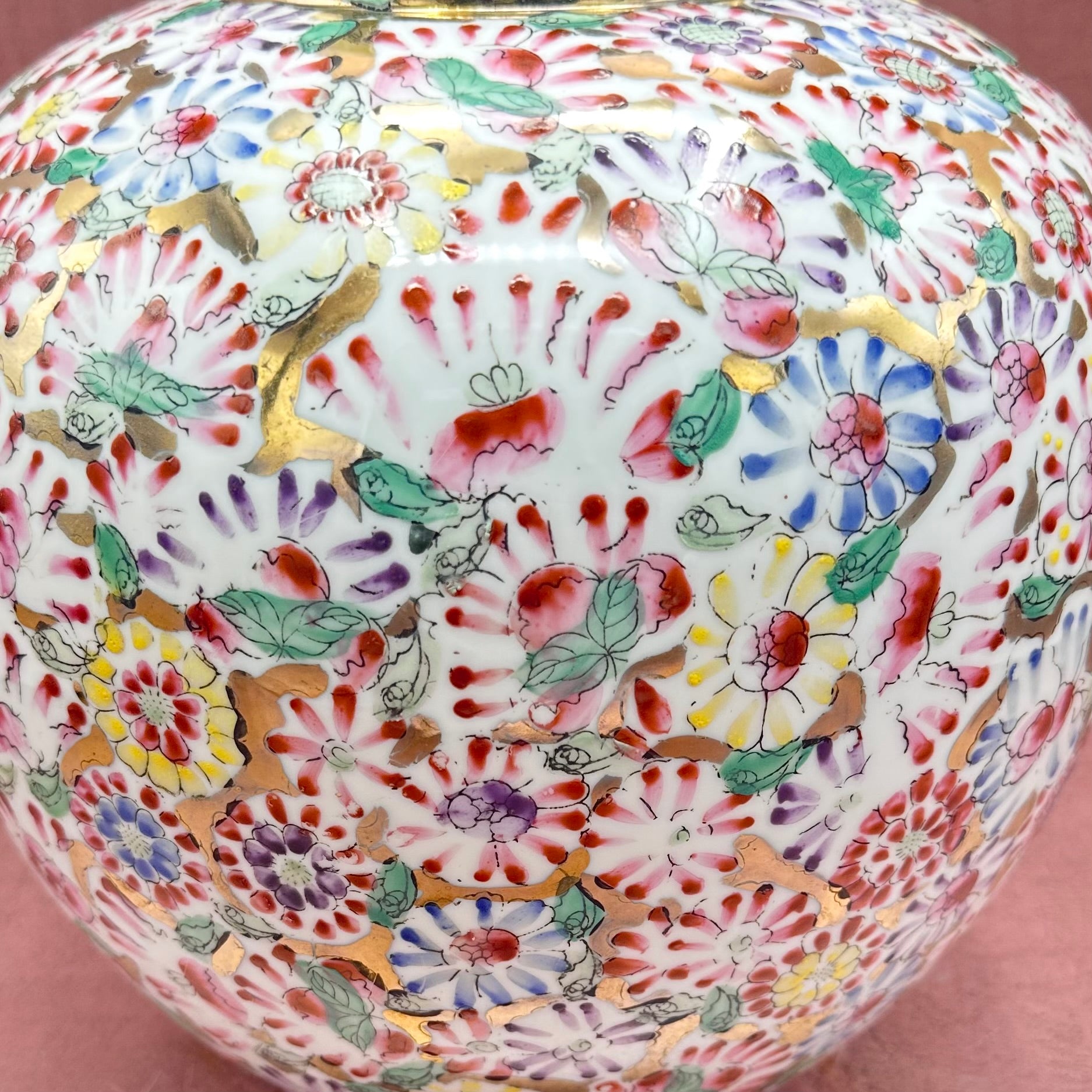 Large Mille Fleur Floral Vase
