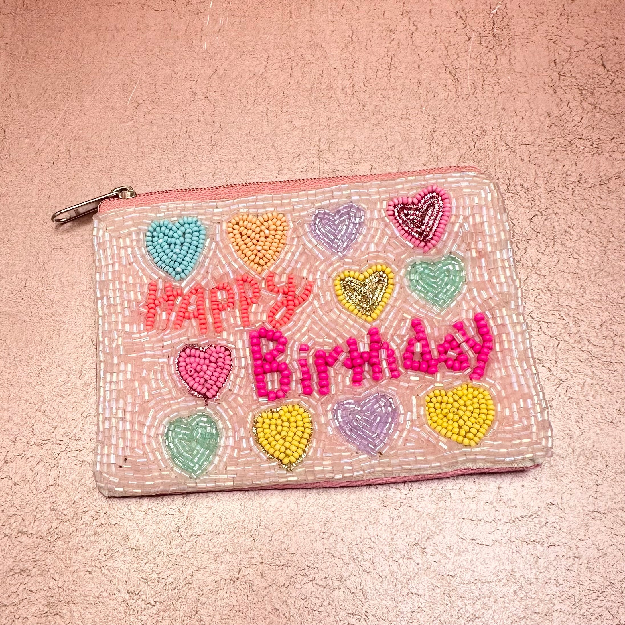 Happy Birthday Hearts Coin Purse