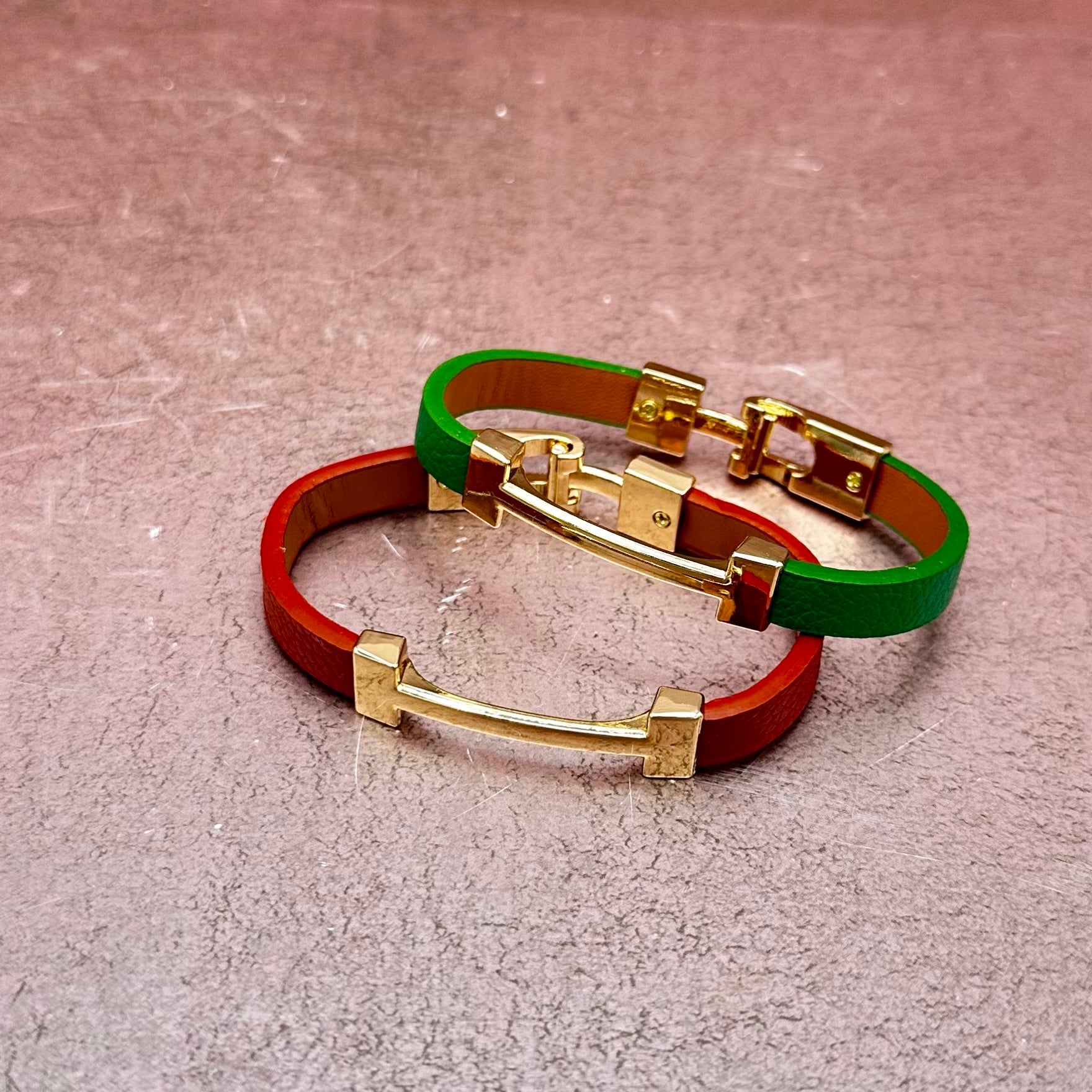 Faux Leather H Bracelet