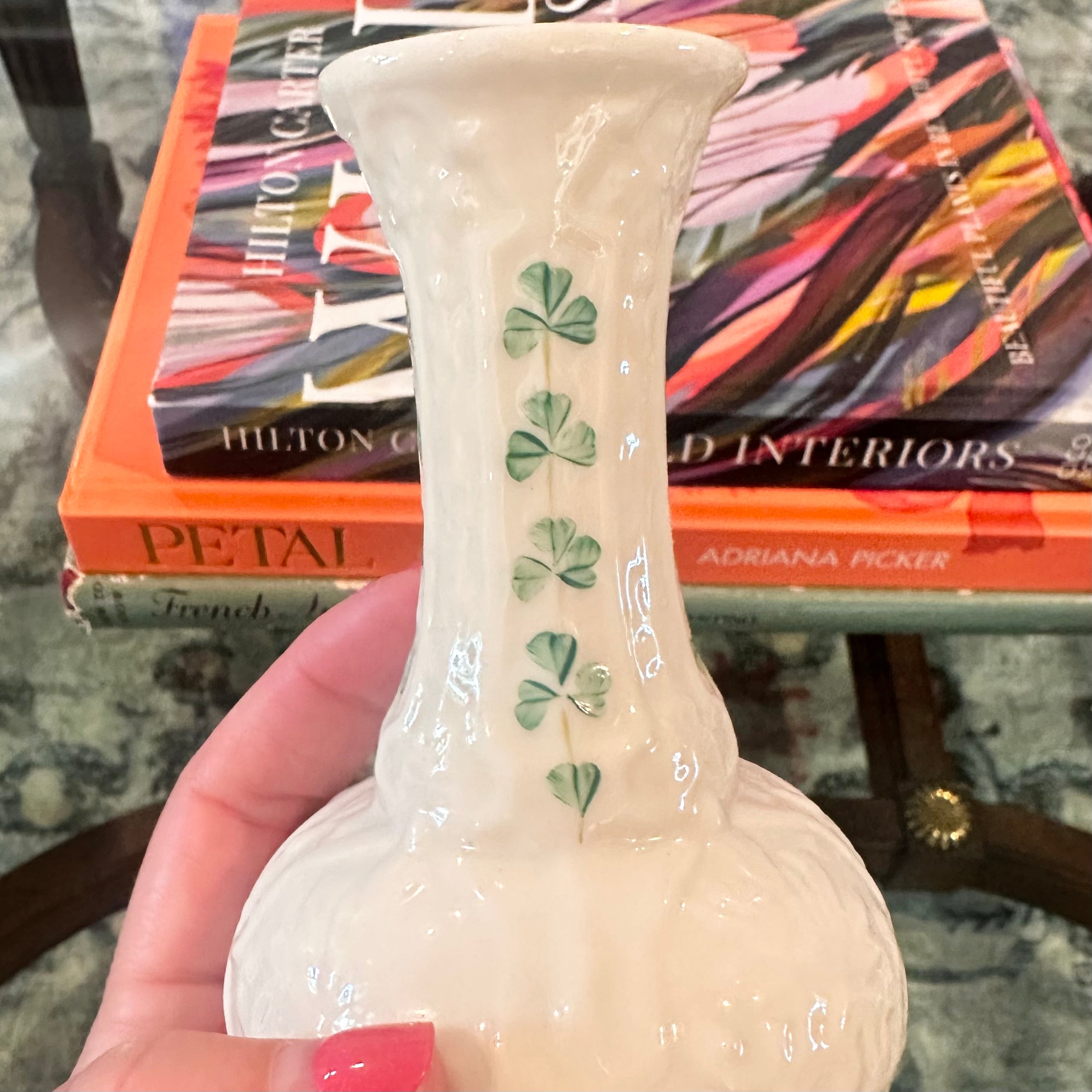 Belleek Three Clover Small Cream Vase