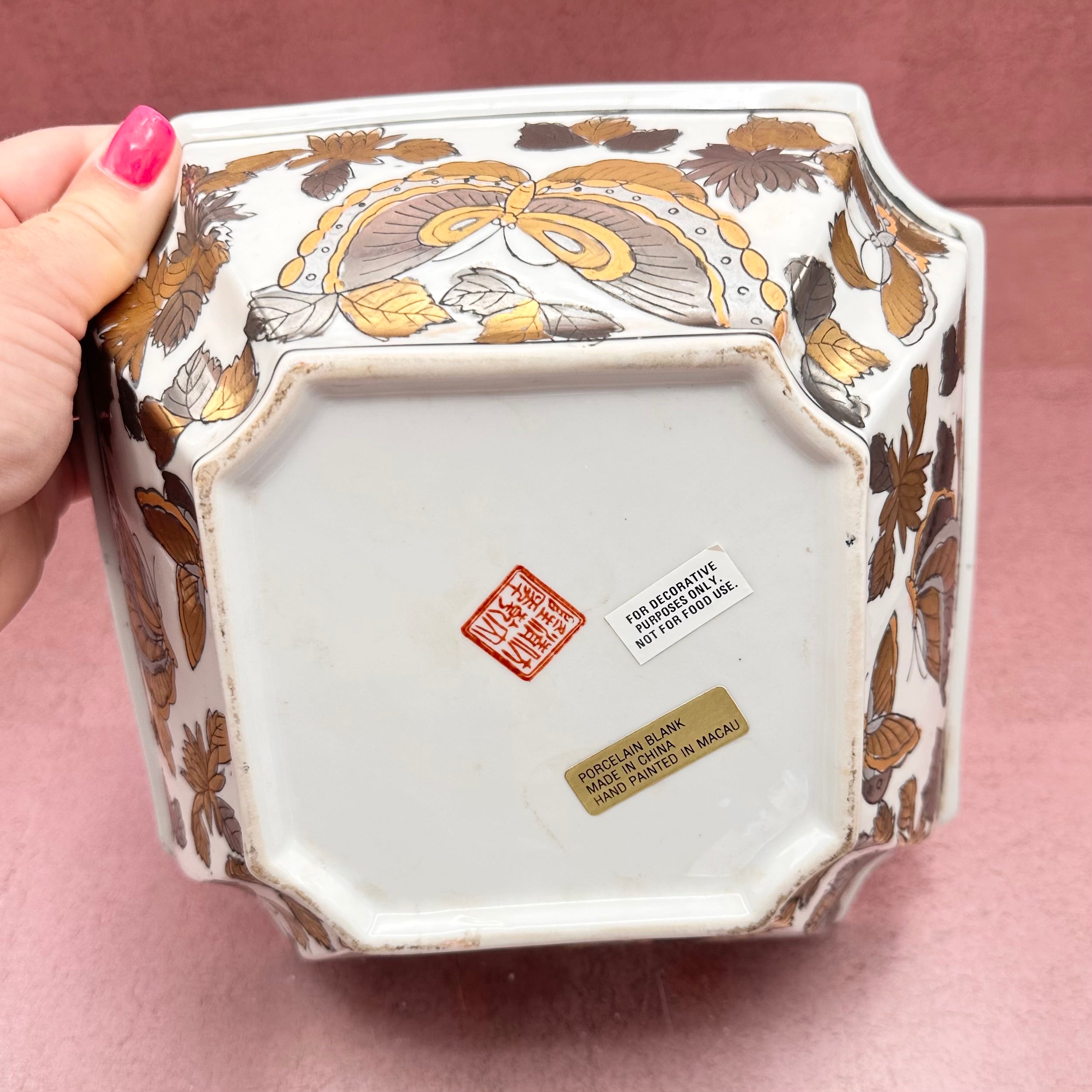 Macau Silver & Gold Butterfly Bowl