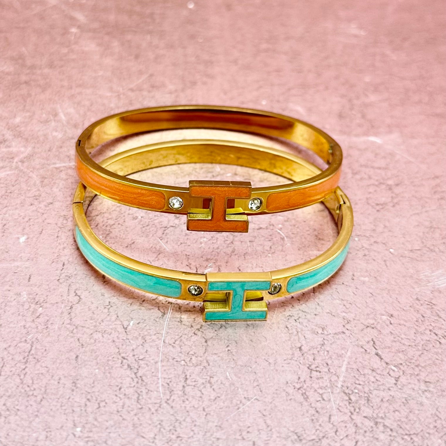Enamel H Hinge Bracelet