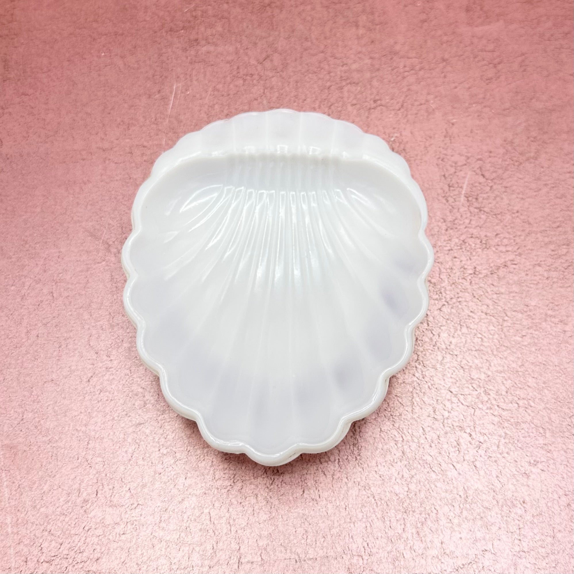 Milk Glass Shell Catchall