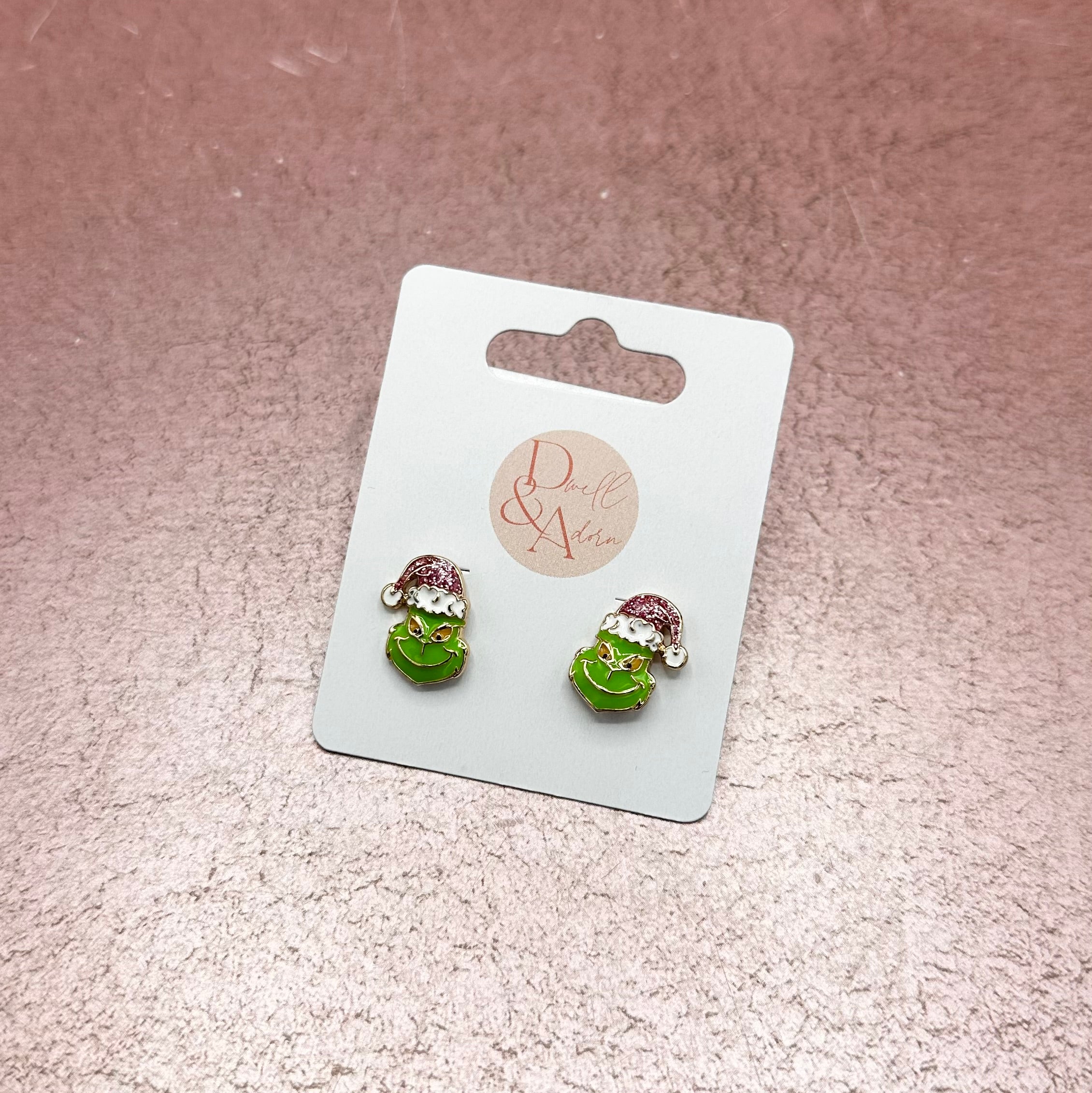 Grinch Enamel Stud Earrings