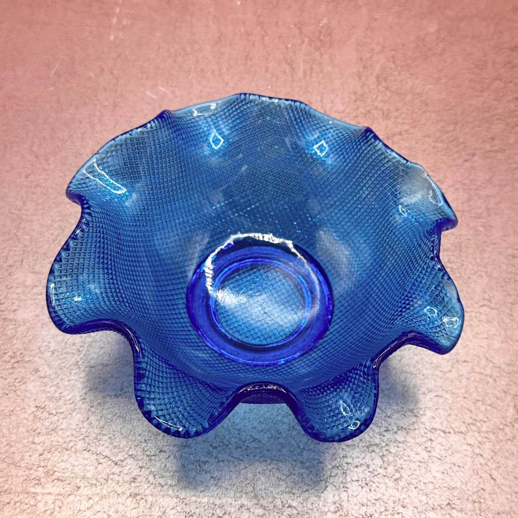 Vintage Diamond Cut Ruffle Bowl