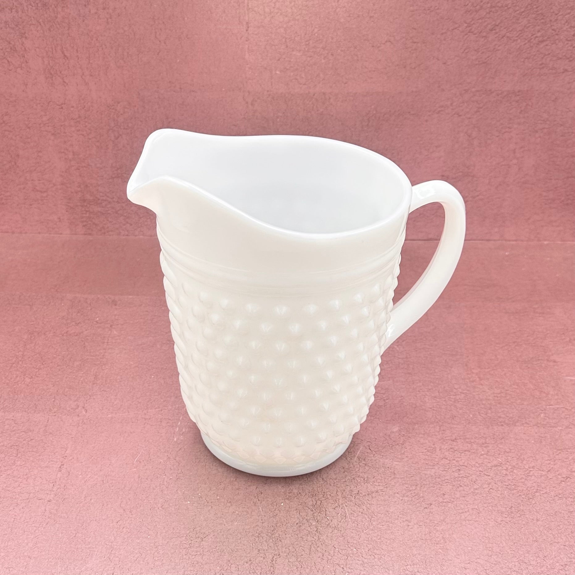 Milk Glass Hobnail Pitcher