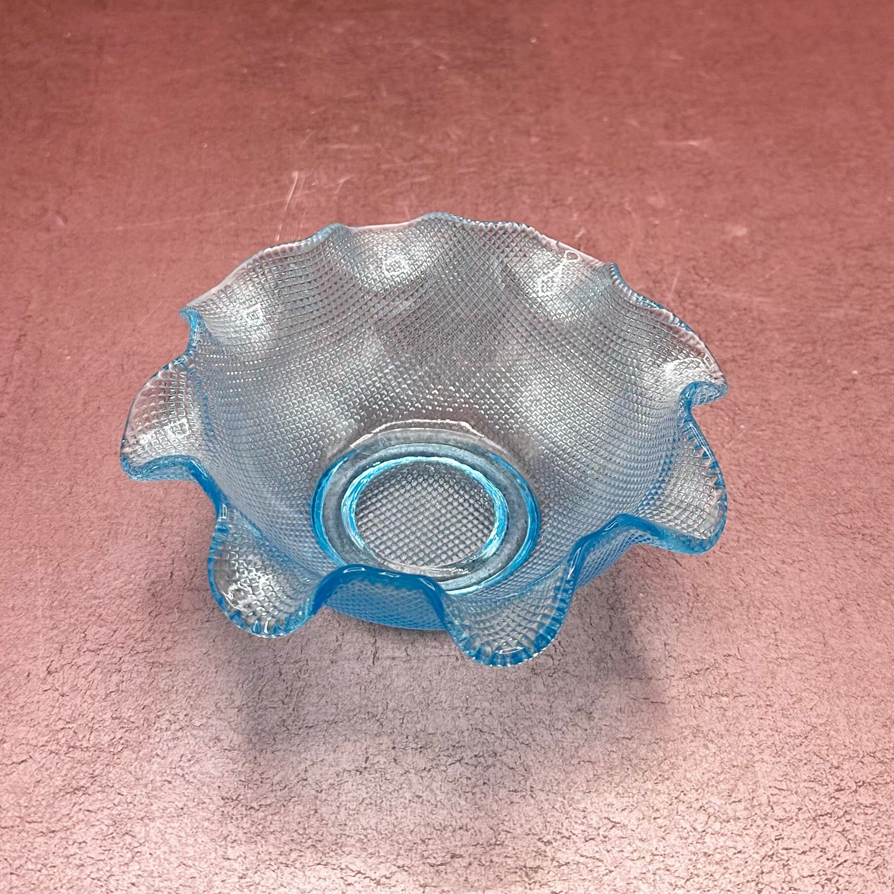 Vintage Diamond Cut Ruffle Bowl