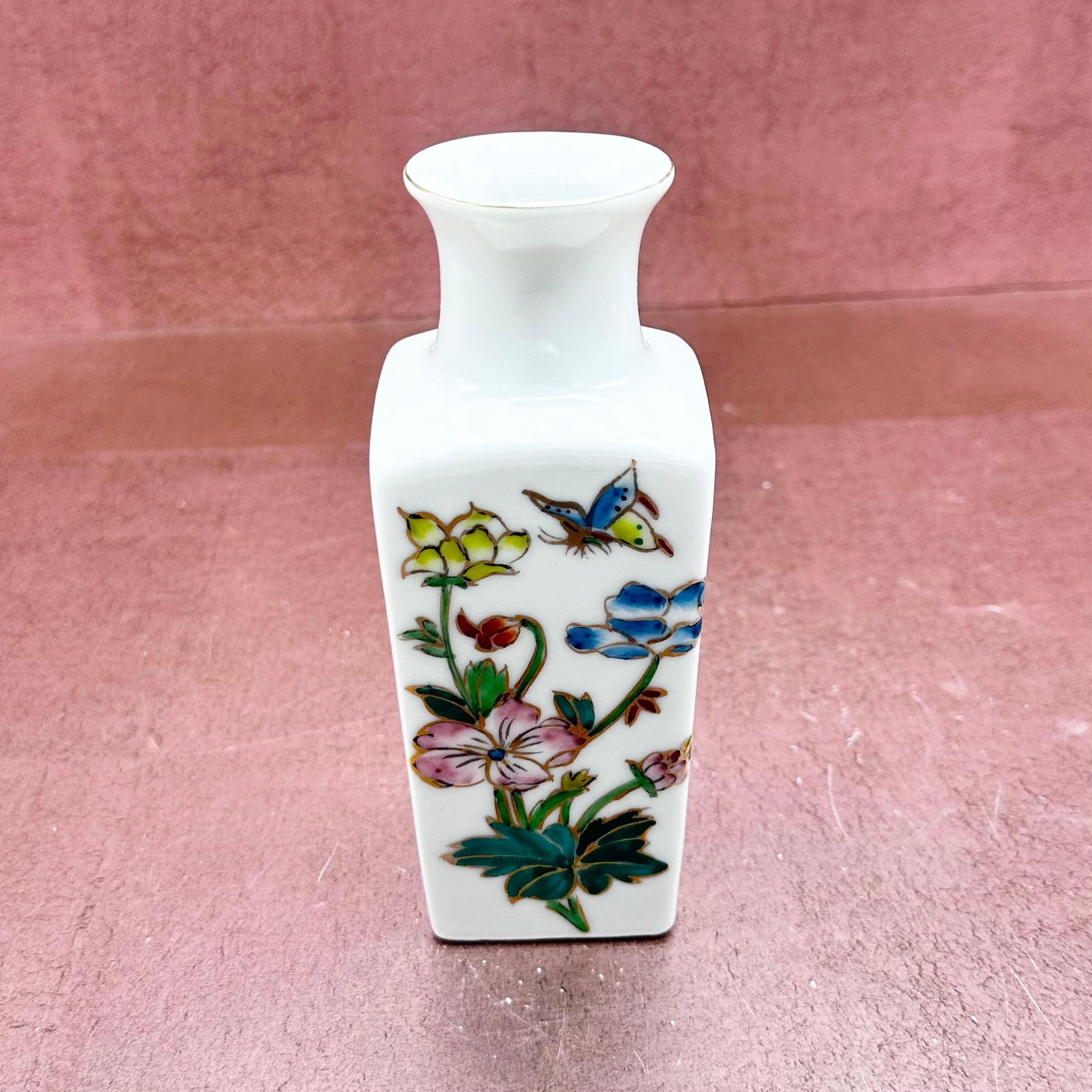 Colorful Floral Butterfly Vase