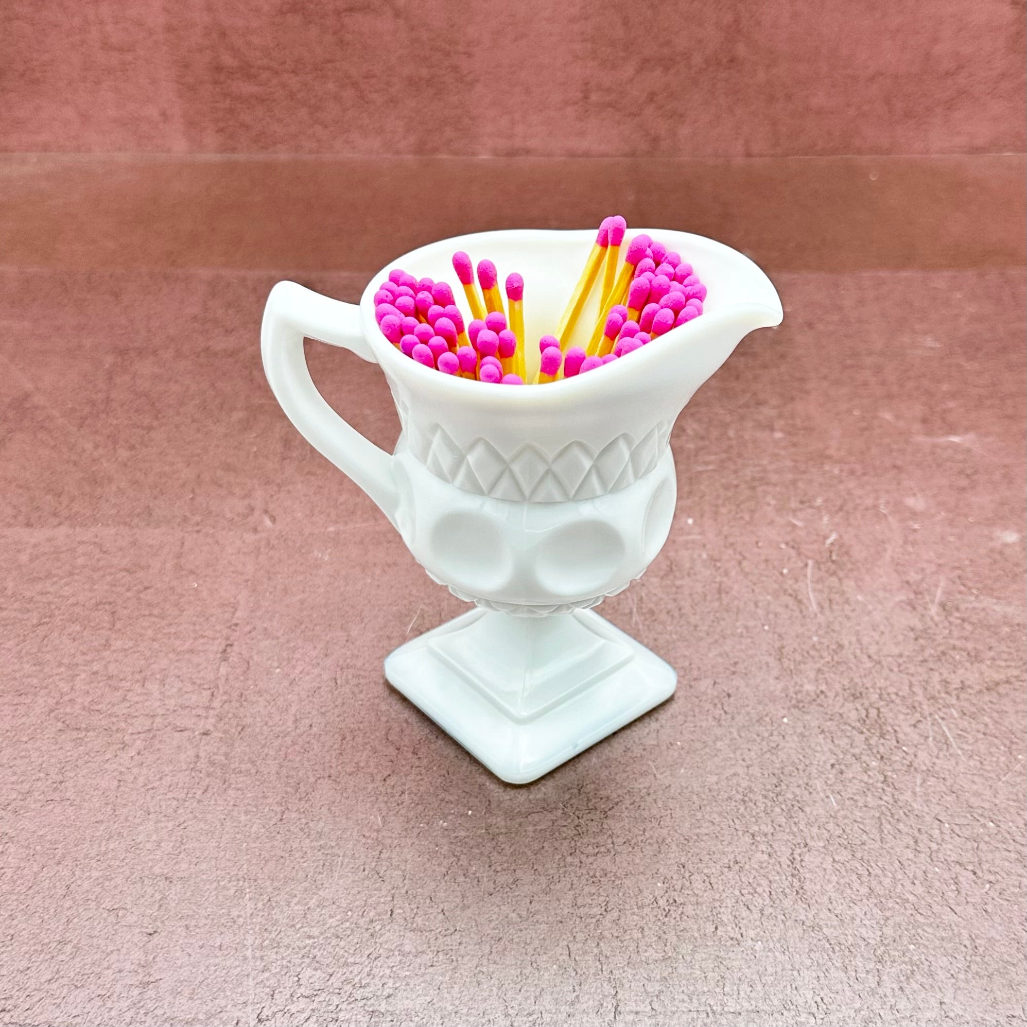 Milk Glass Pedestal Creamer Match Striker