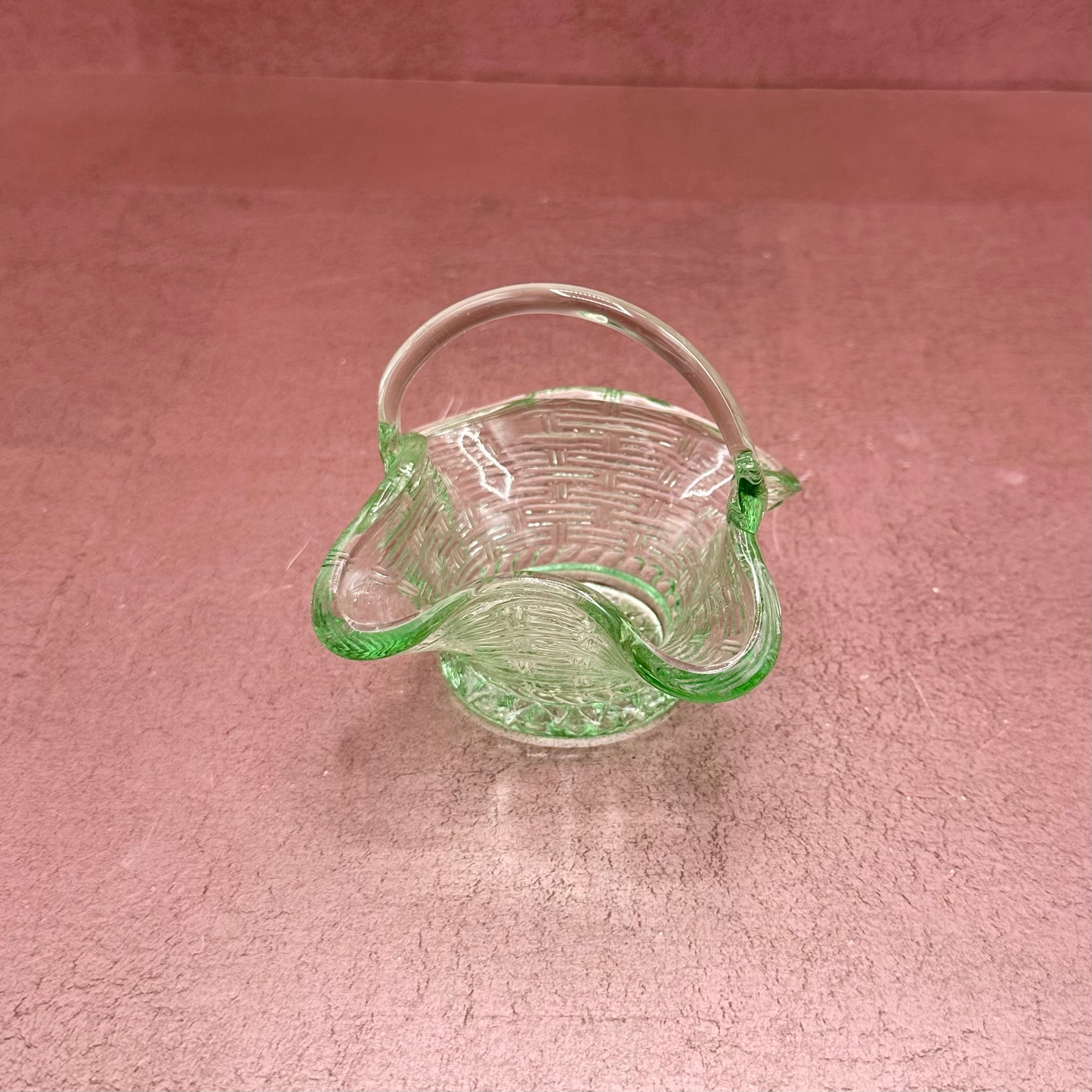Small Green Glass Basket