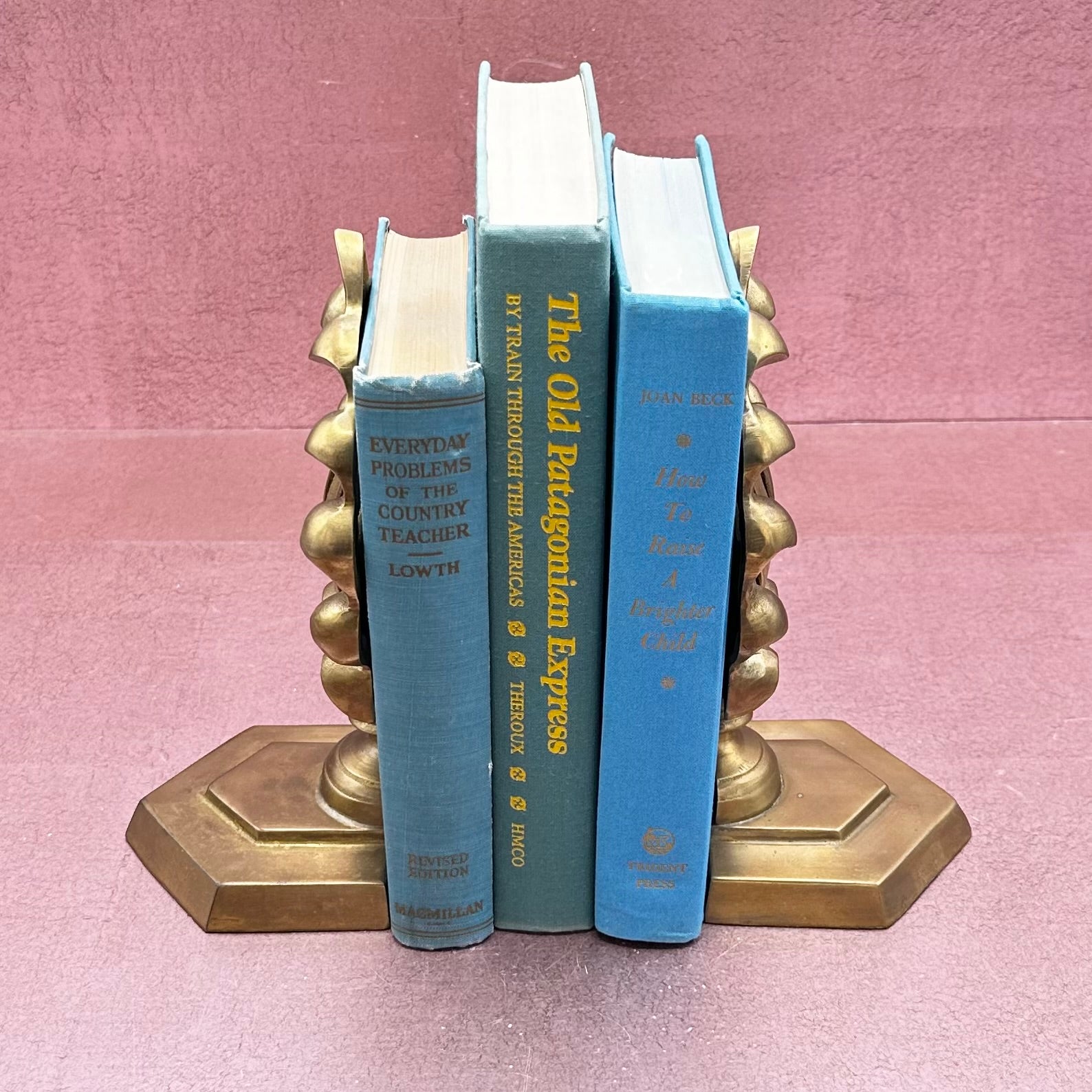Vintage Fan Shell Brass Bookends
