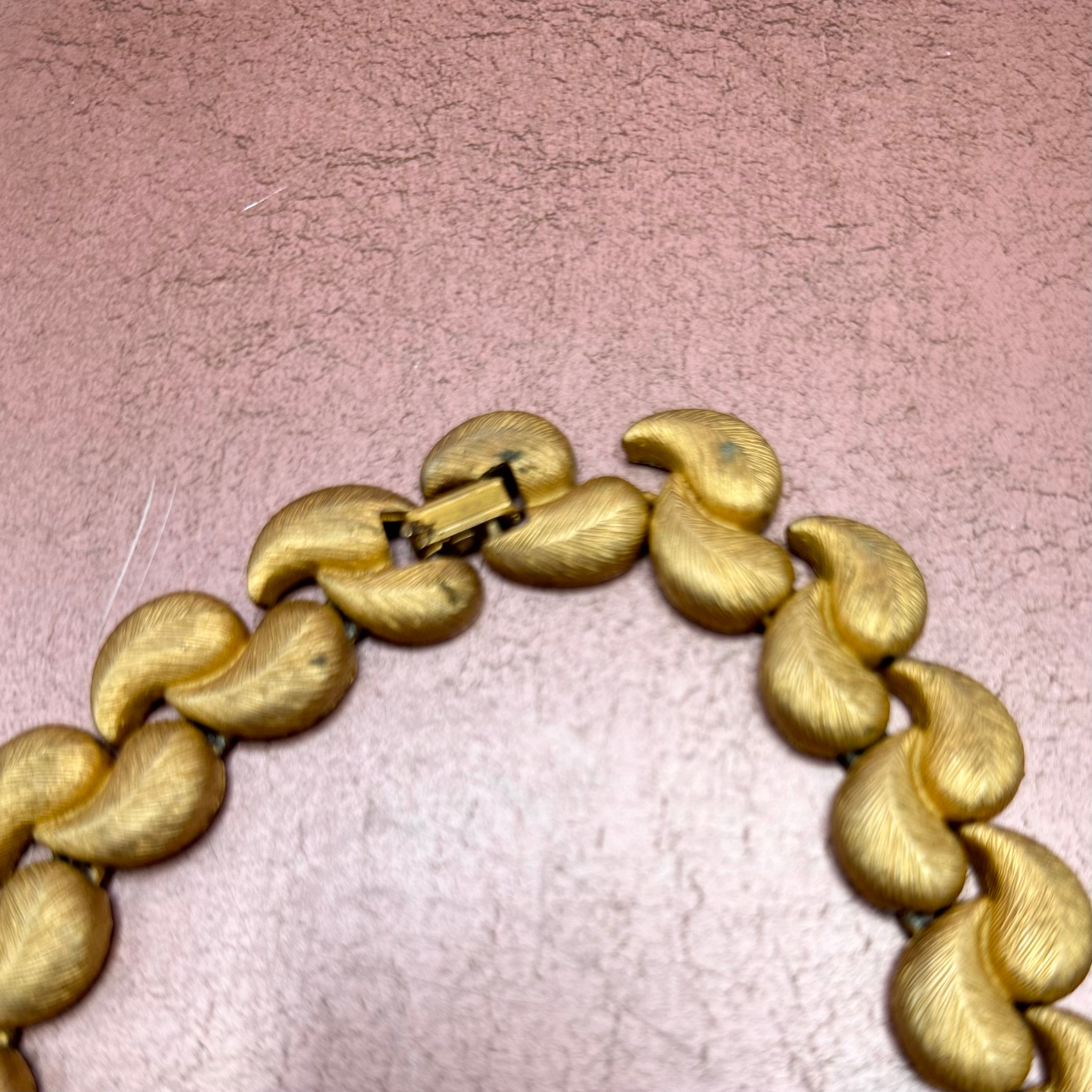 Blanca Brush Satin Gold Plated Vintage Necklace