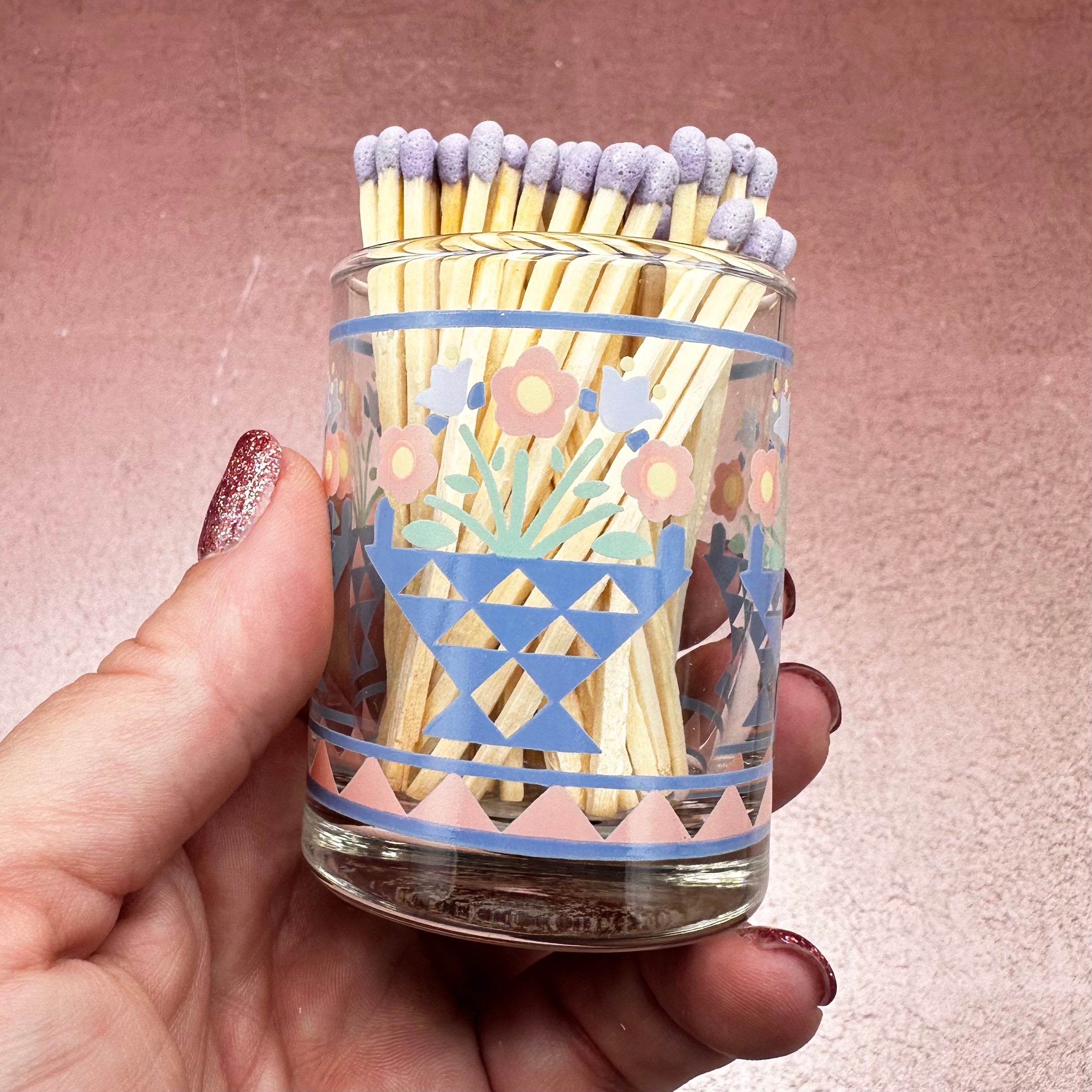 Small Country Floral Glass Matchstriker
