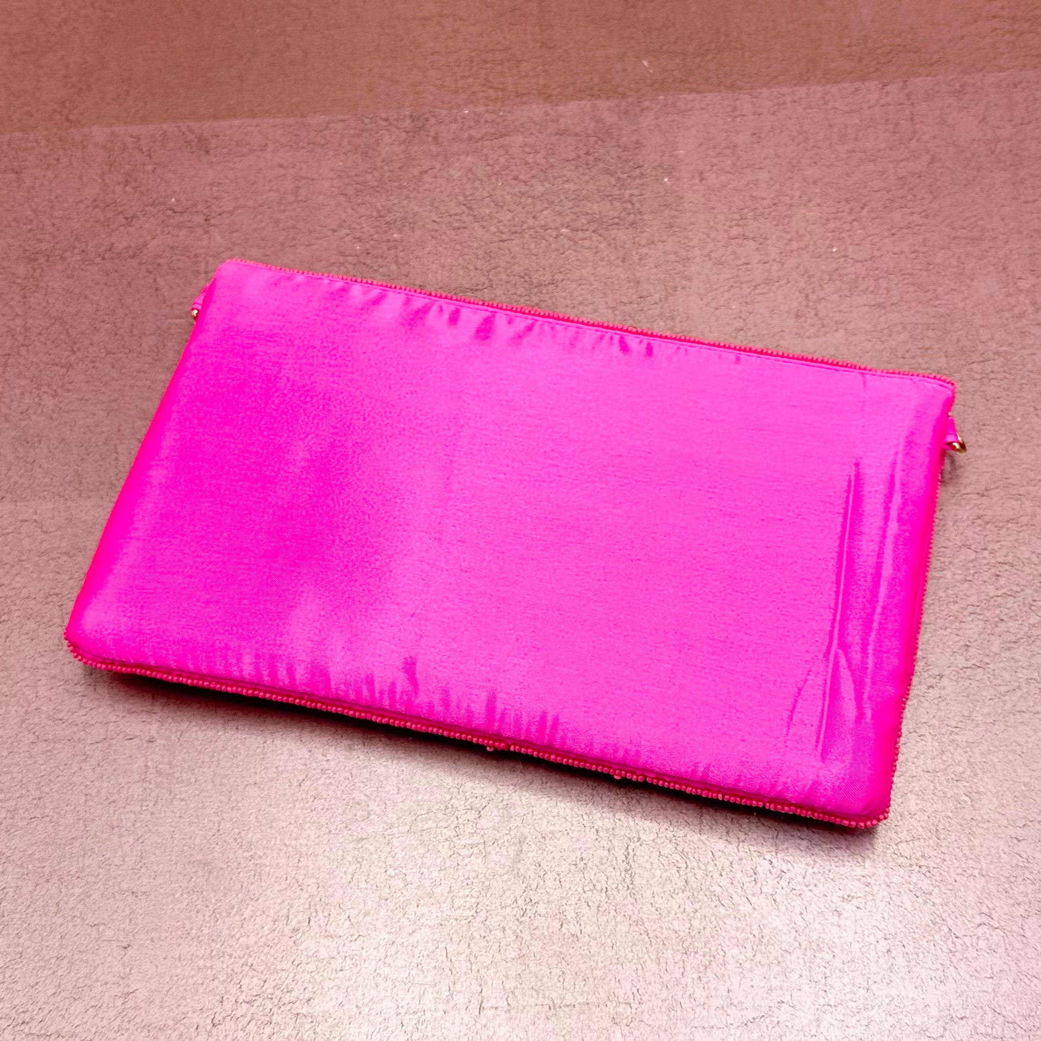 Coral & Pink Flower Beaded Clutch