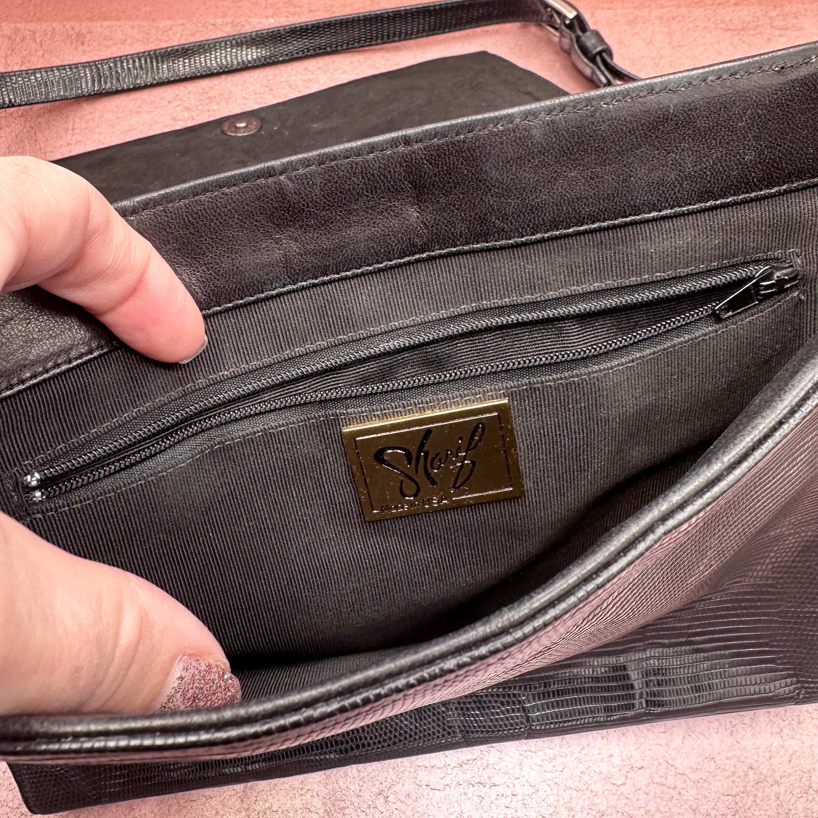 Sharif Vintage Leather Faux Lizard Purse