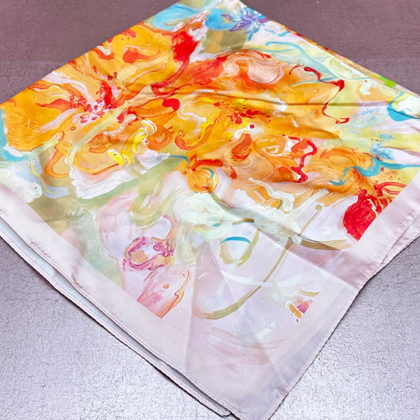 Fall Colored Abstract Marbled Scarf