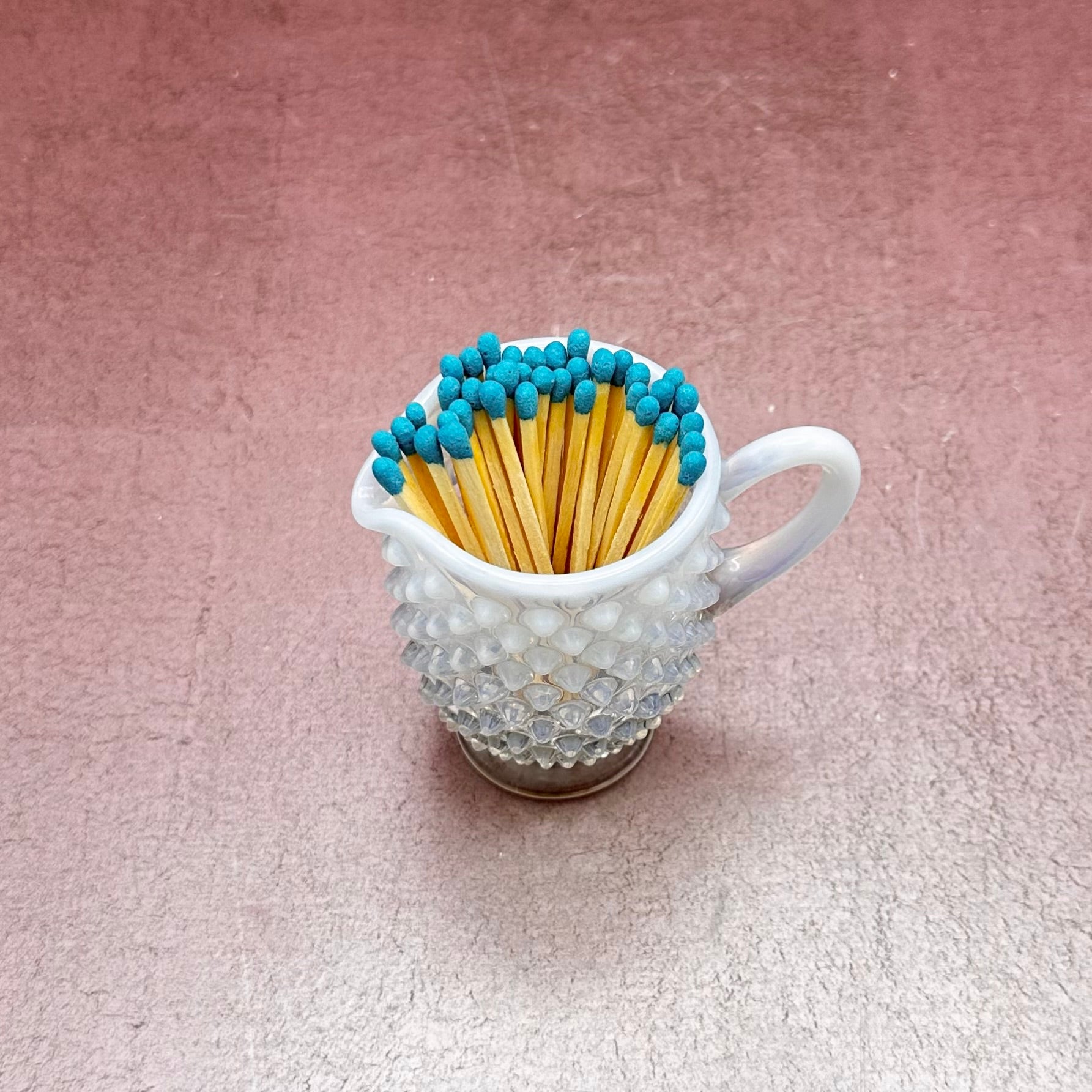 Fenton Hobnail Creamer White Edge Match Striker