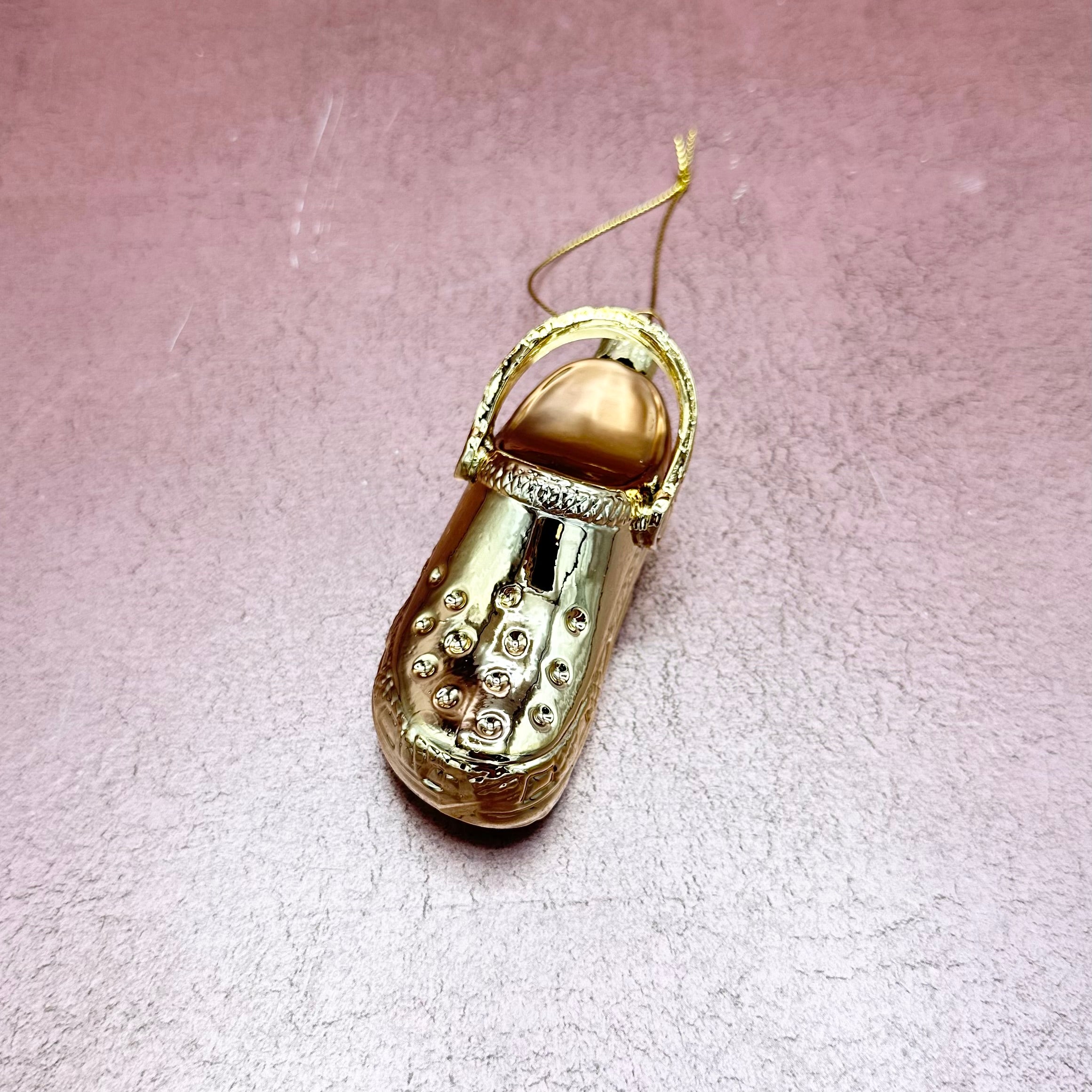 Gold Croc Glass Ornament