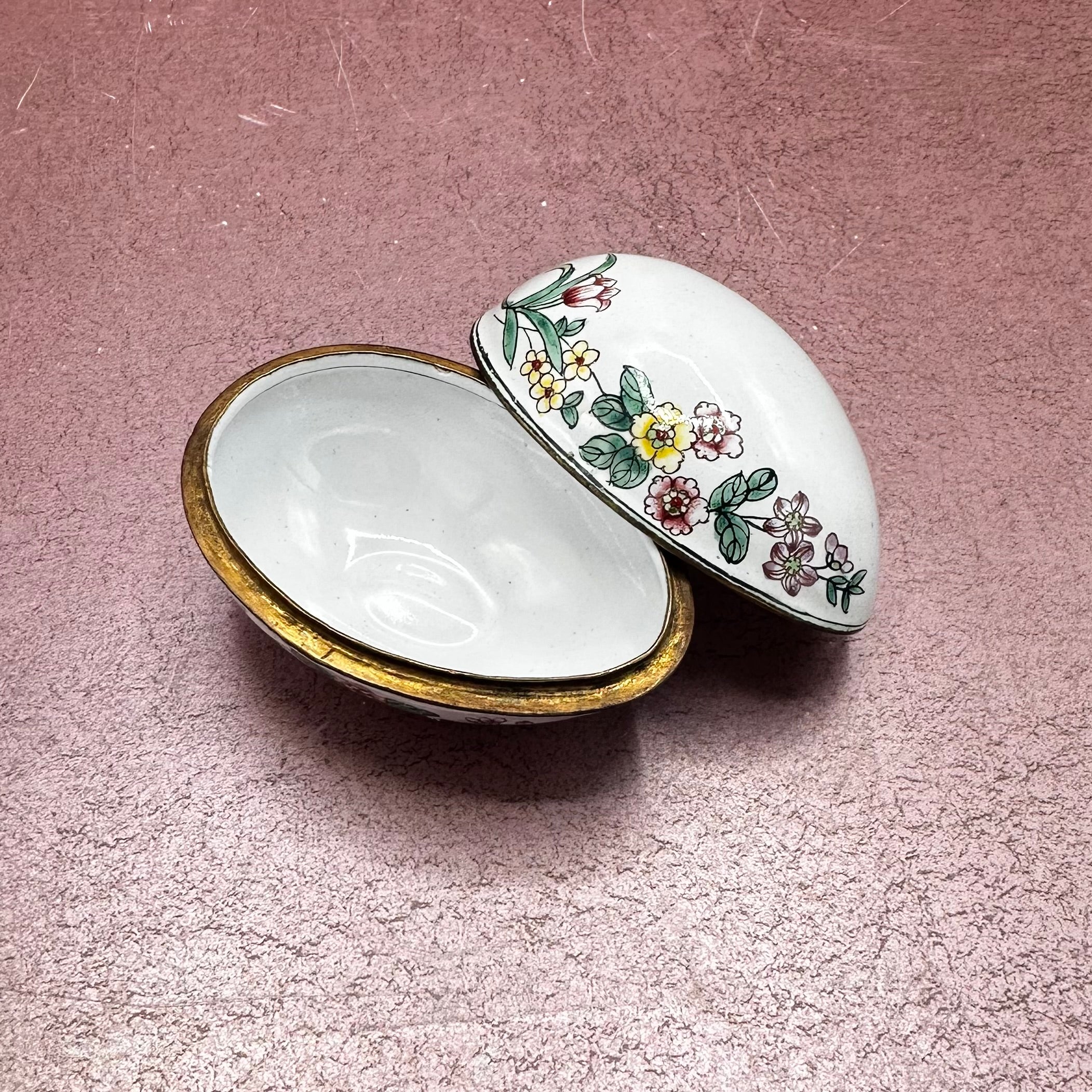 Vintage Enamel Metal Egg