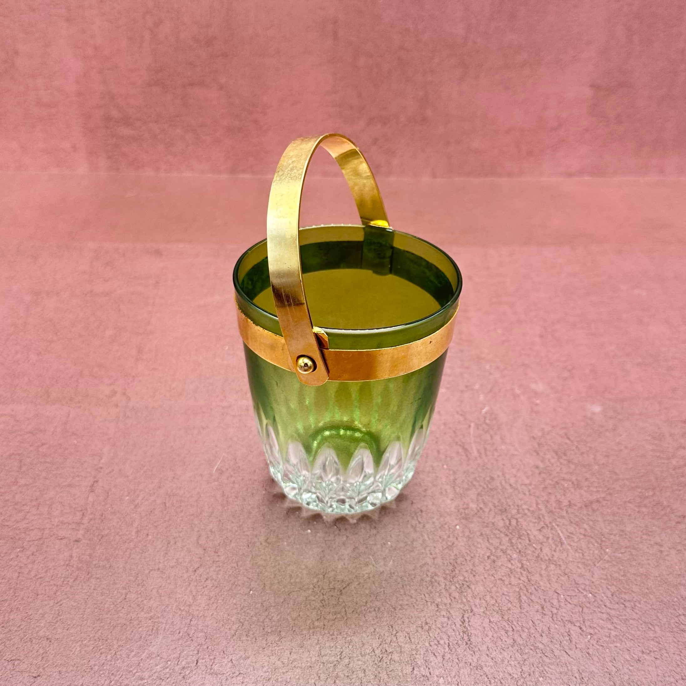 Green Glass Mini MCM Ice Bucket