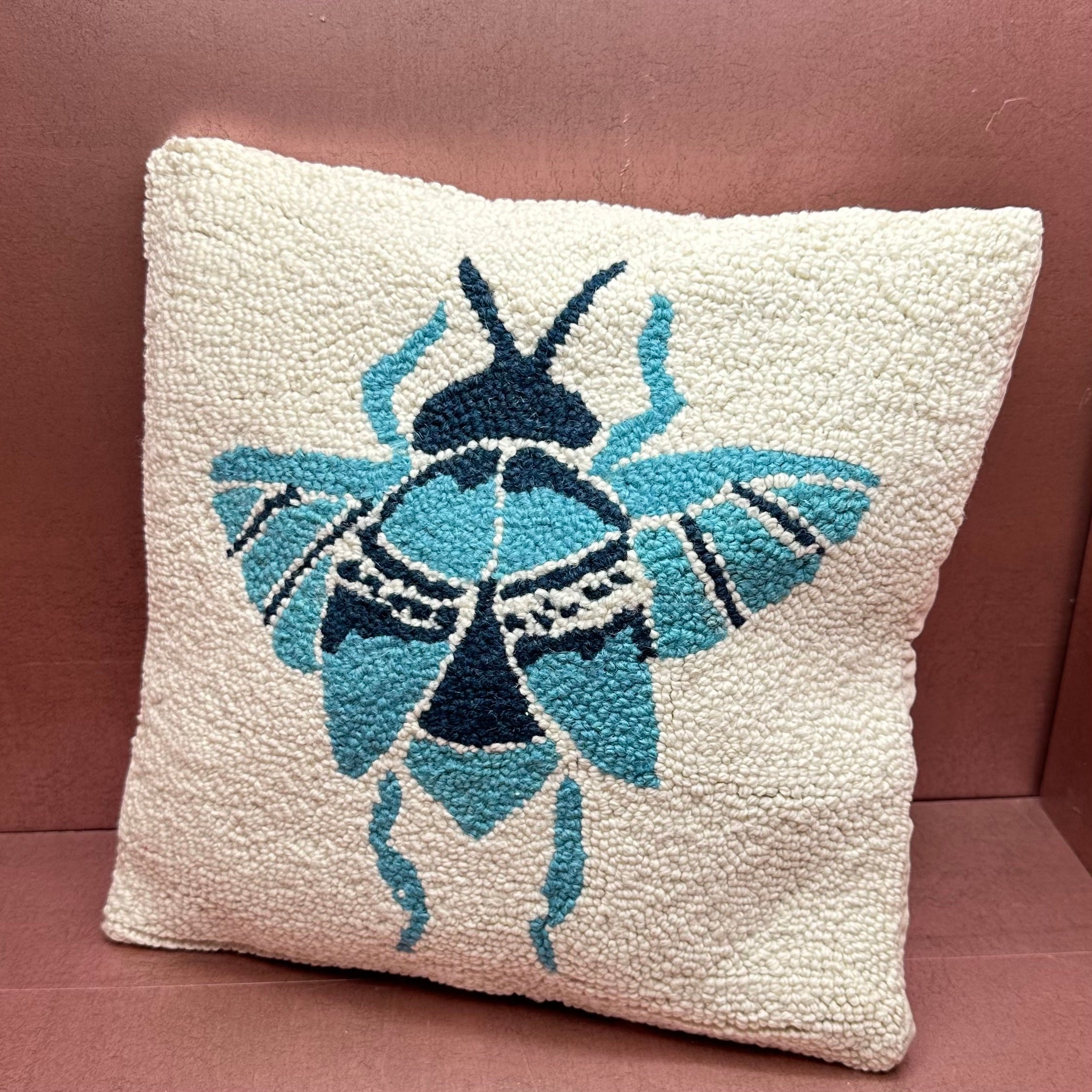 Turquoise Beetle Hook Pillow