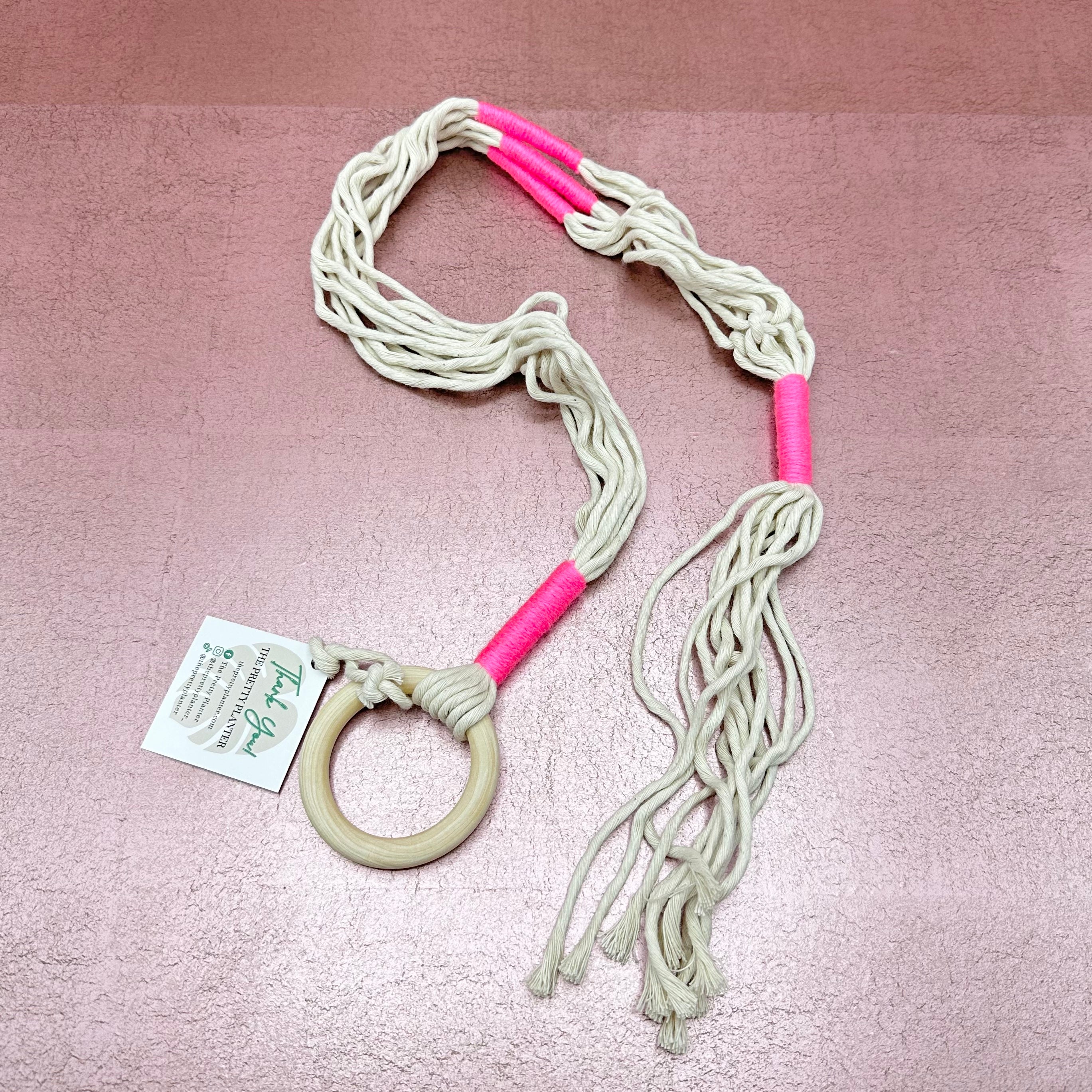 Color Blocked Macrame Plant Hanger
