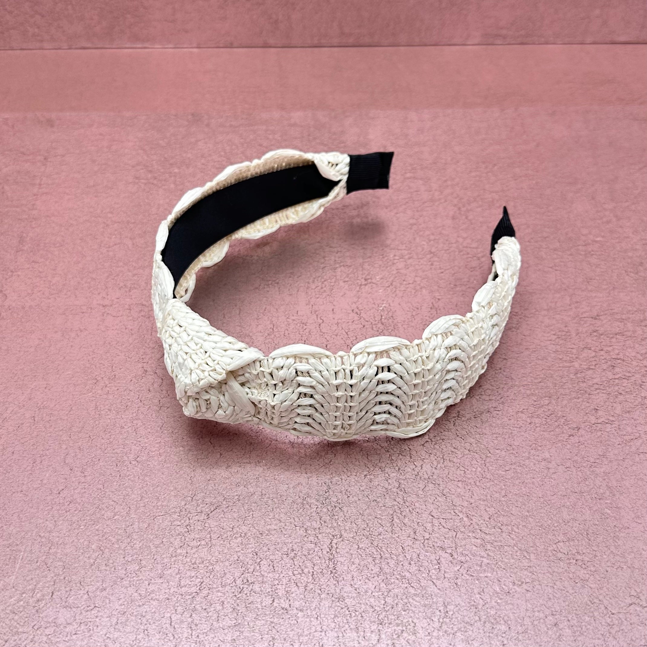 Raffia Woven Scallop Headband