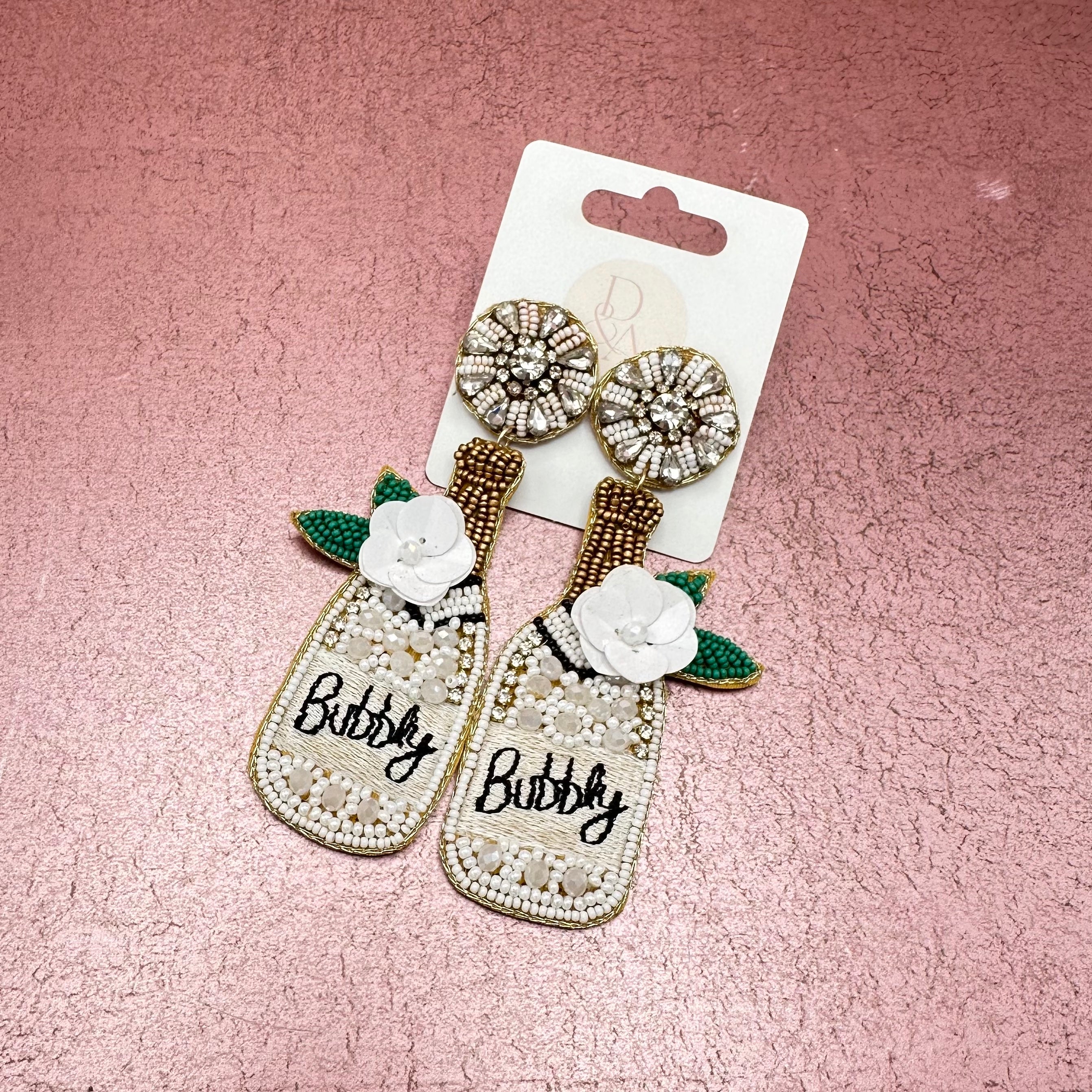 Bubbly Champagne Seed Bead Earrings