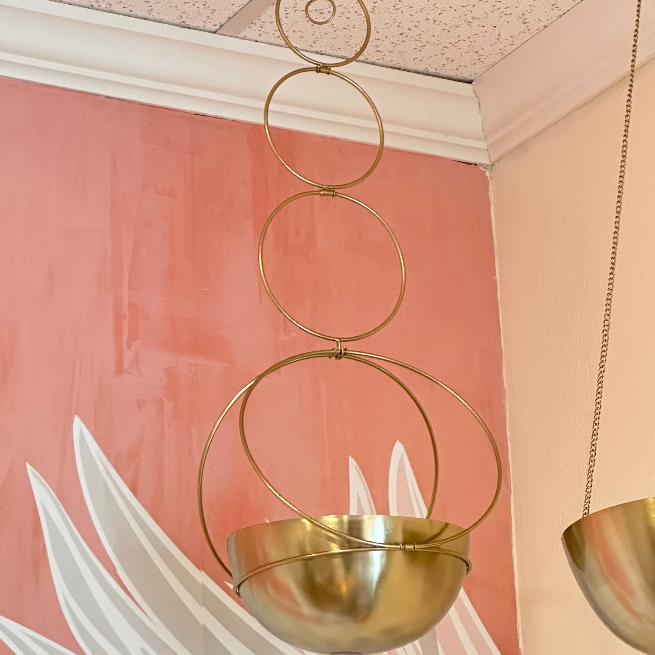 hanging circle planter Gold Circle Hanging Planter