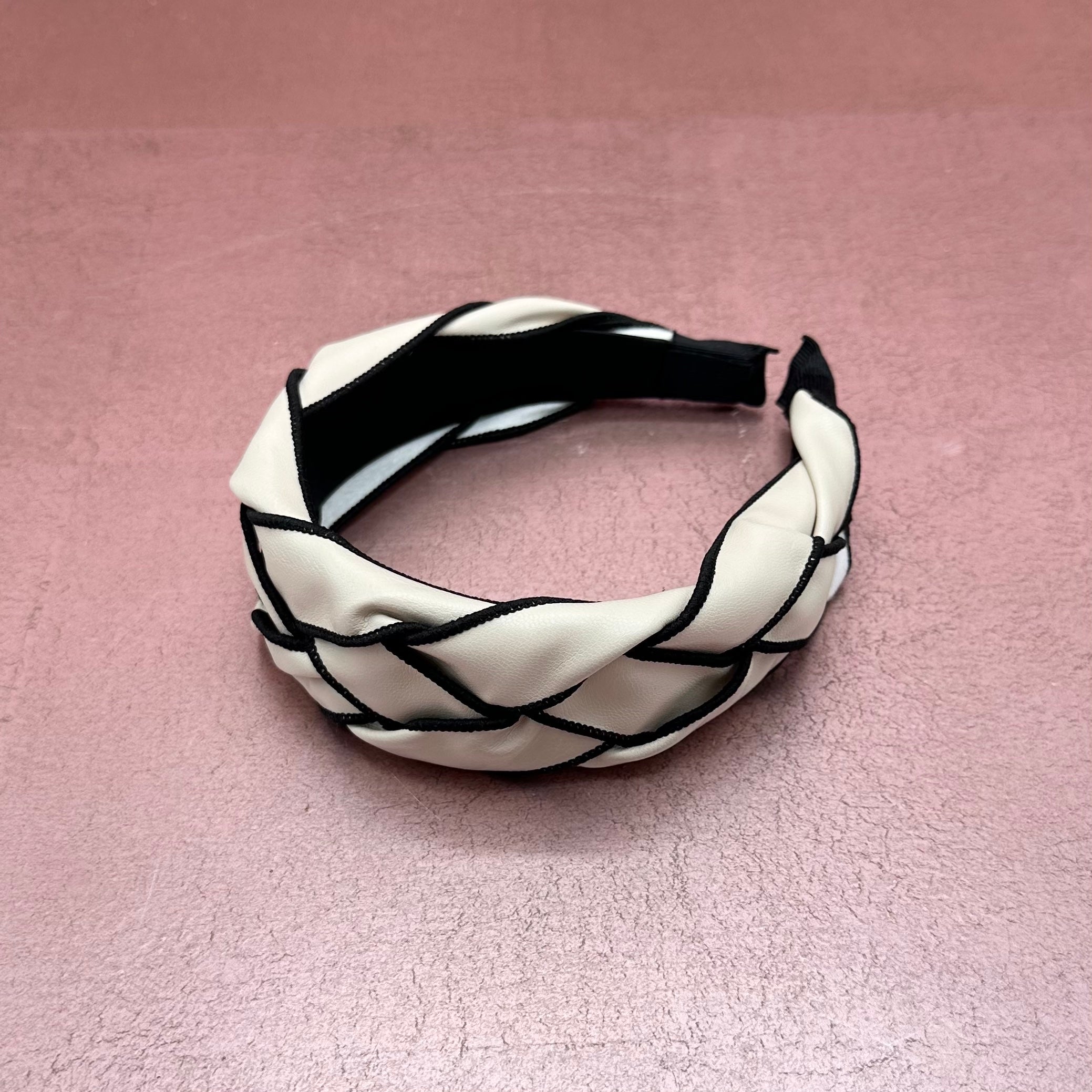 Braided Black and Cream Headband