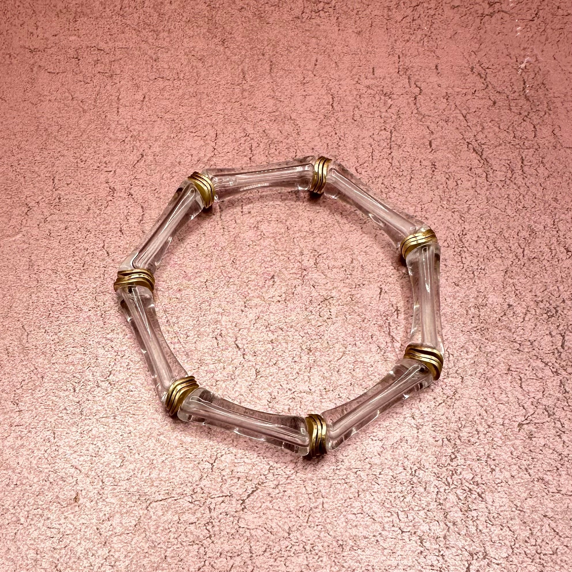 Bamboo Acrylic Tube Bead Bracelet