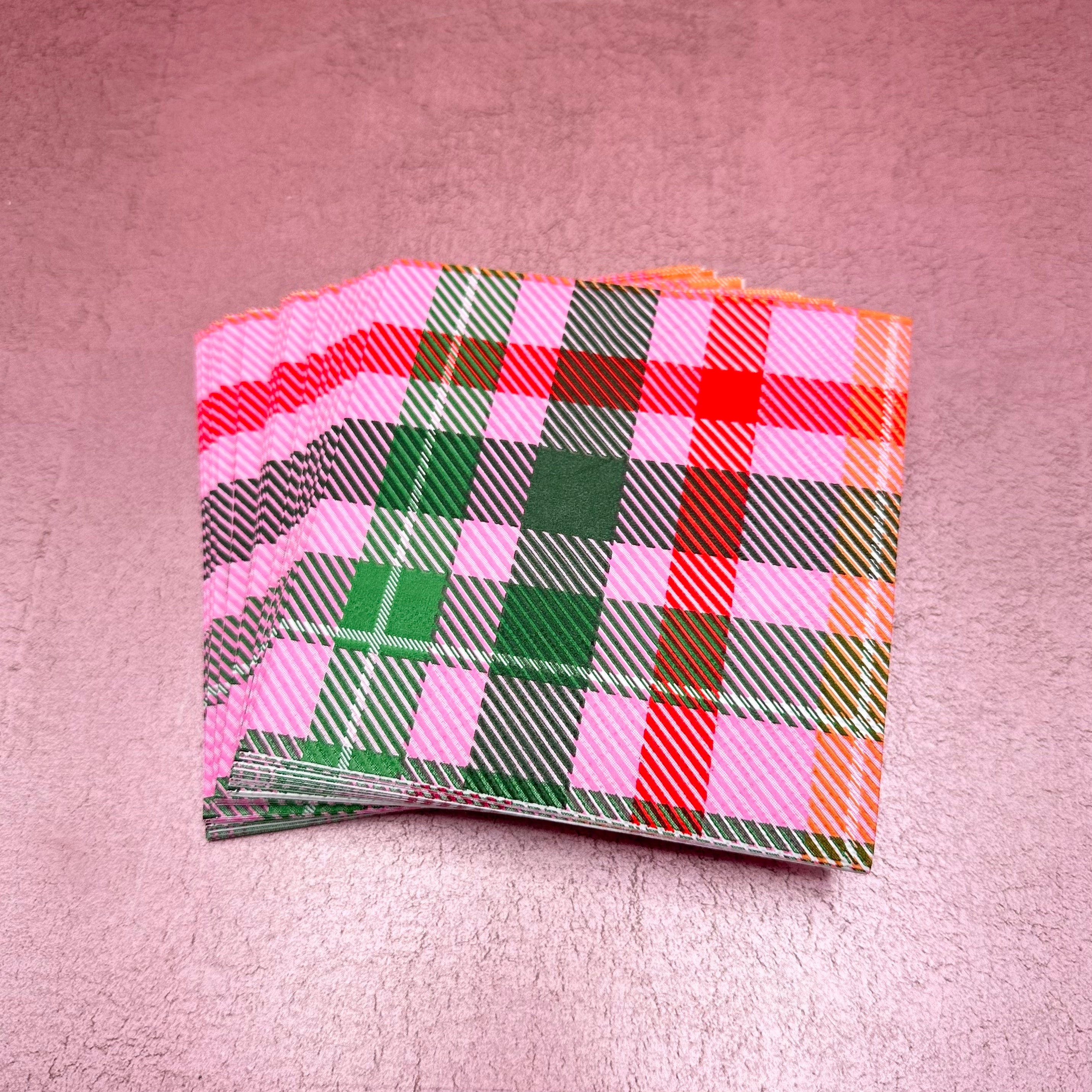 Holiday Plaid Napkins 5"