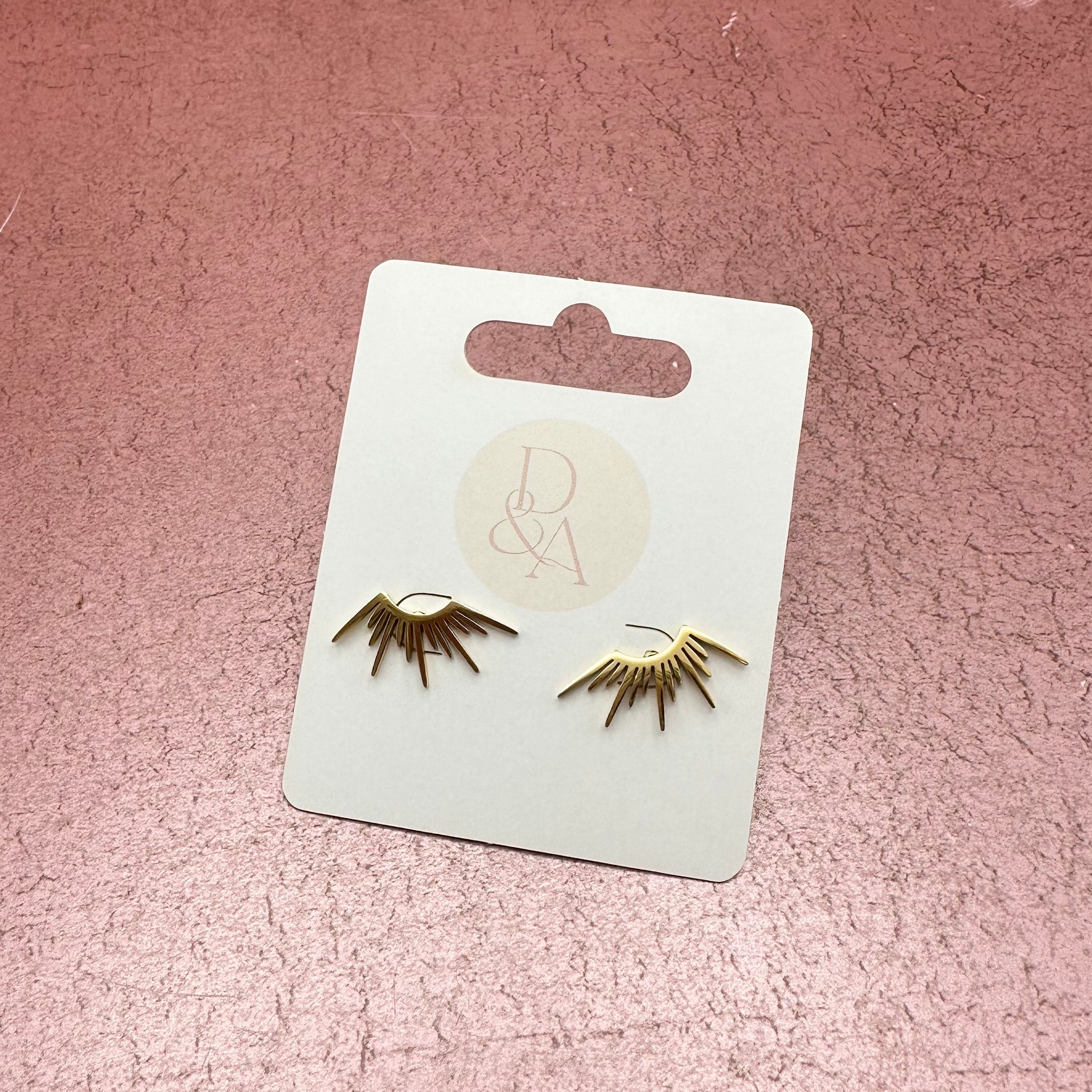 Half Sunburst Stud Earring
