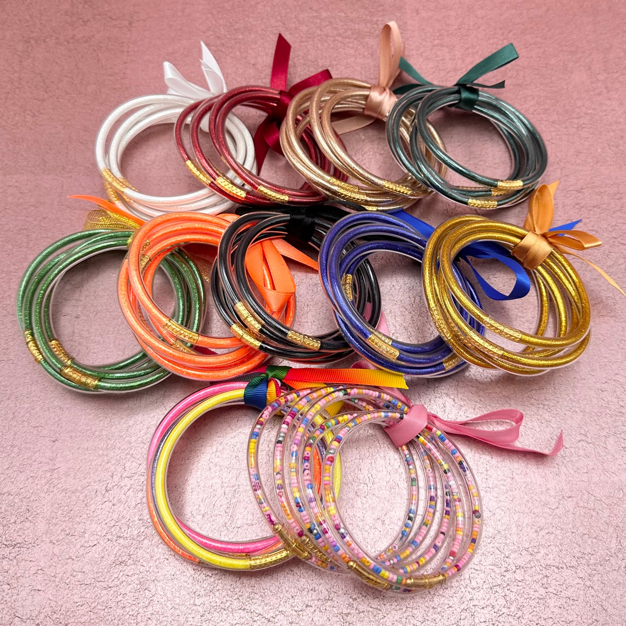 Shimmer Name Summer beaded sparkle friendship Rainbow Loom rubber band  bracelet