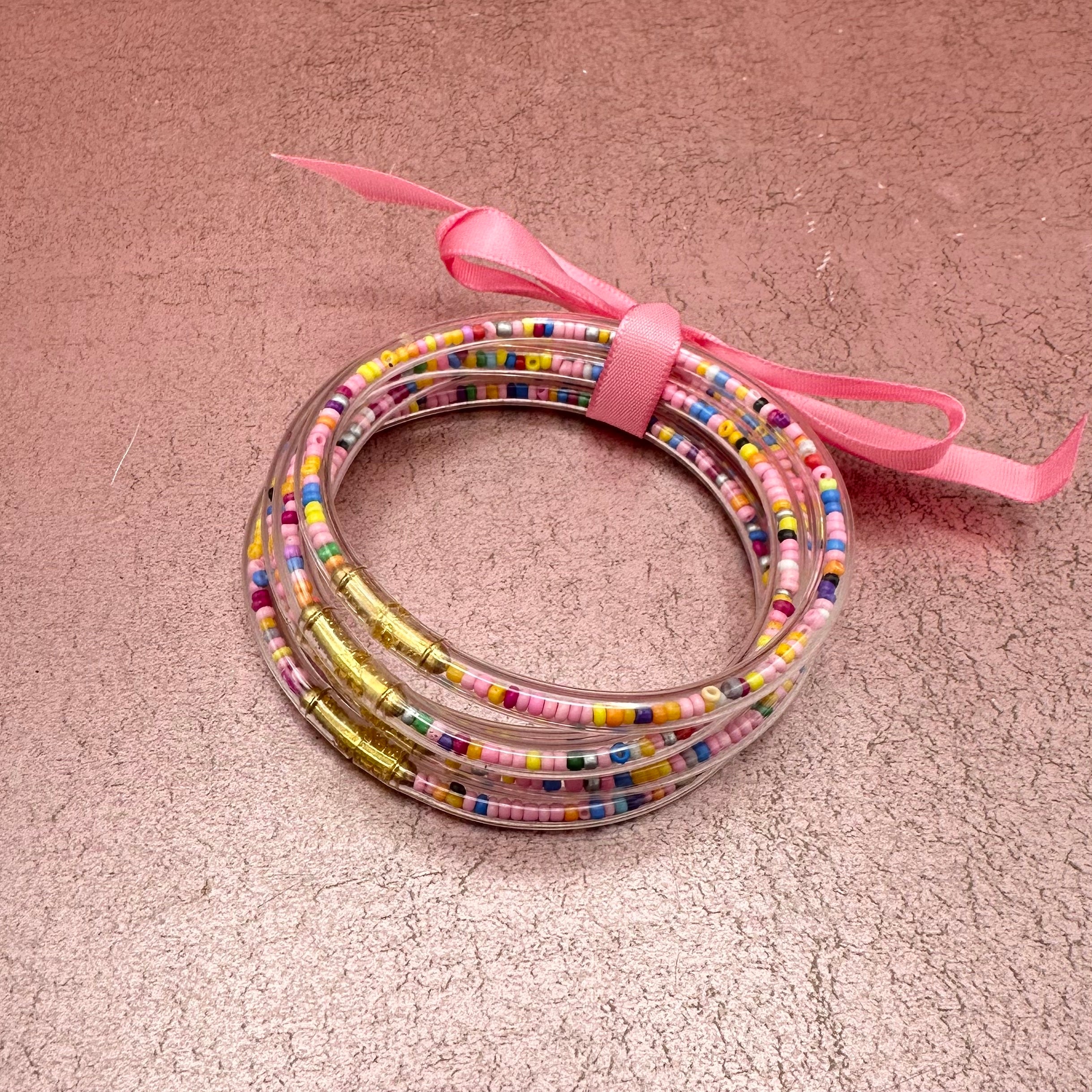 Vinyl Glitter Stack Bracelets Set