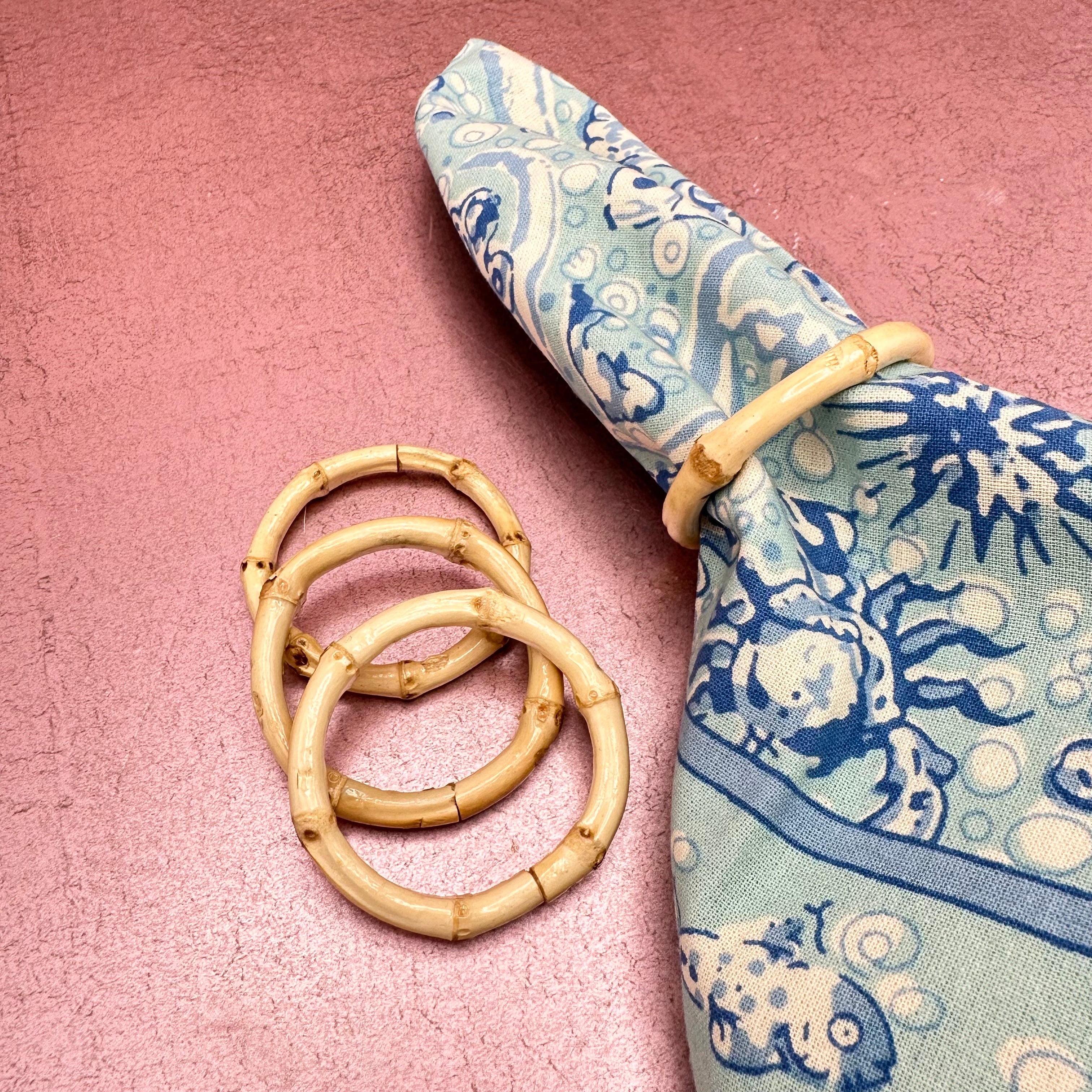 Natural Bamboo Napkin Rings Set of 4
