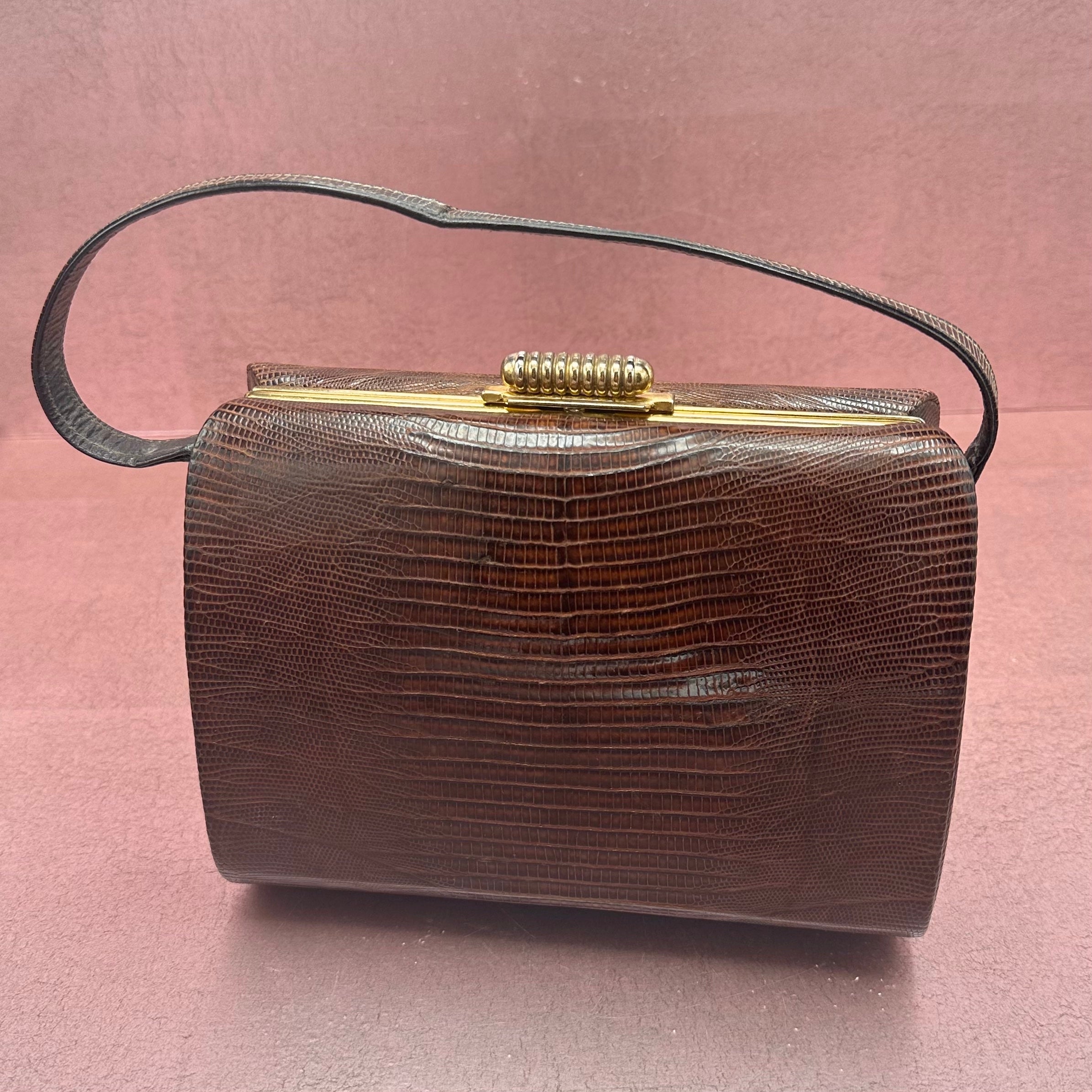 Vintage Escort Brown Lizard Purse