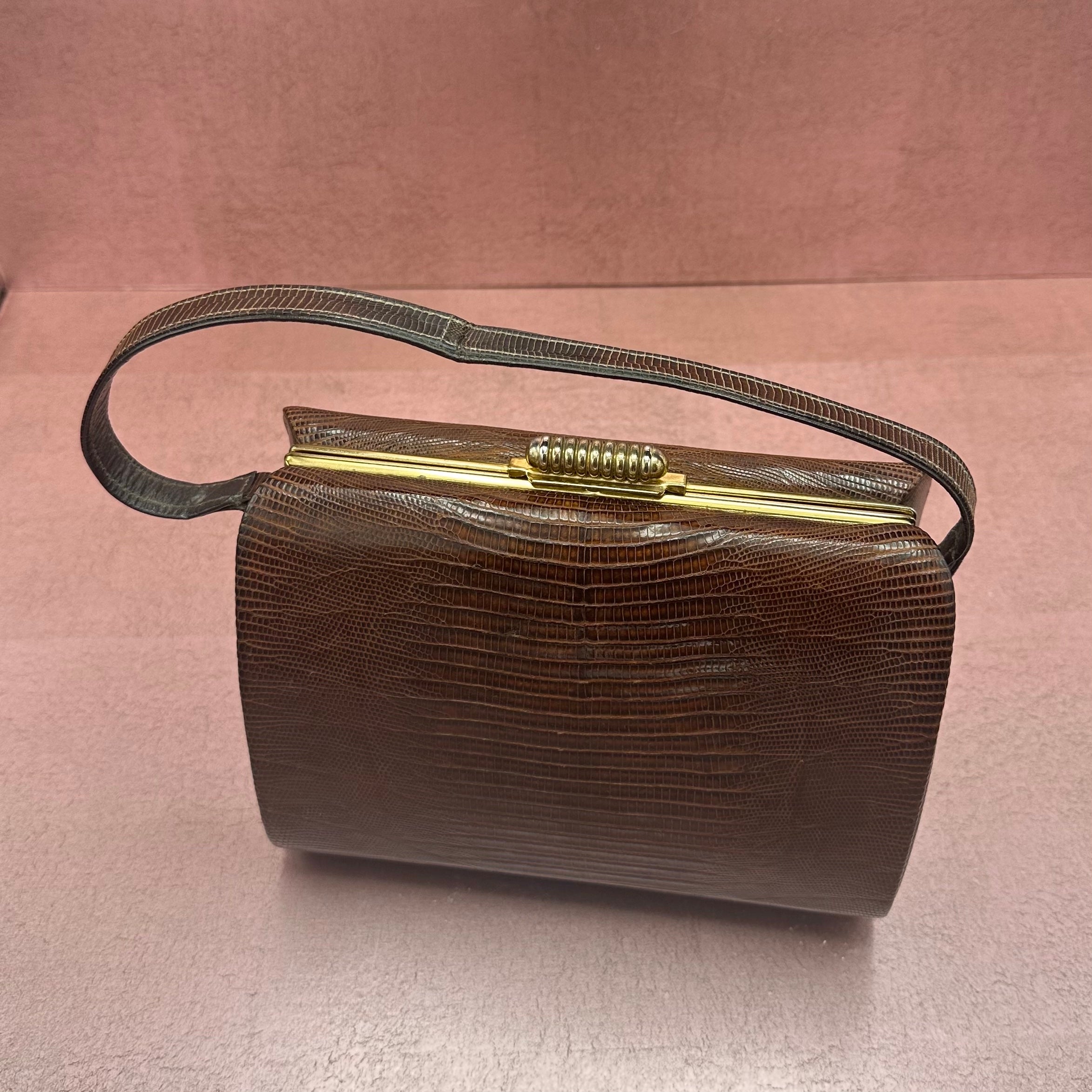 Vintage Escort Brown Lizard Purse