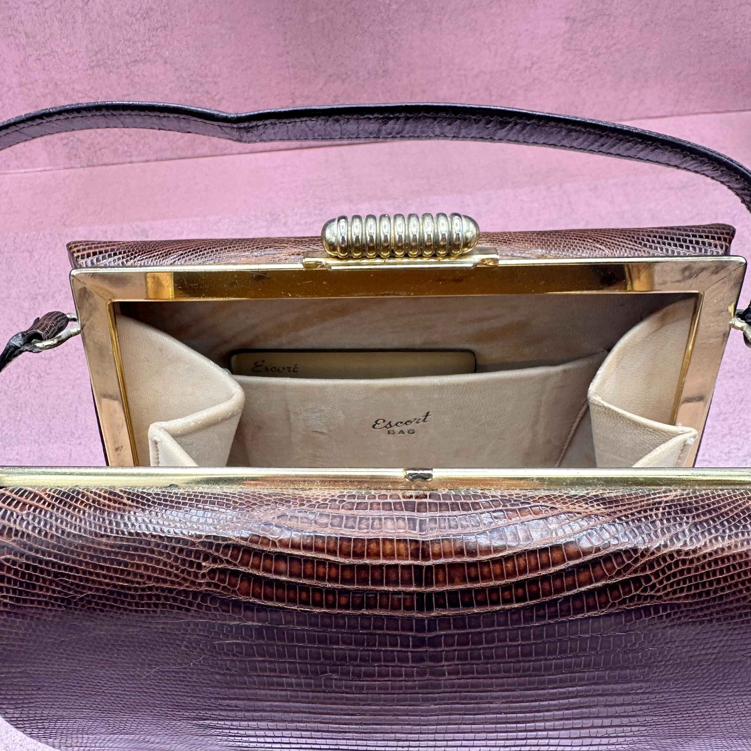 Vintage Escort Brown Lizard Purse