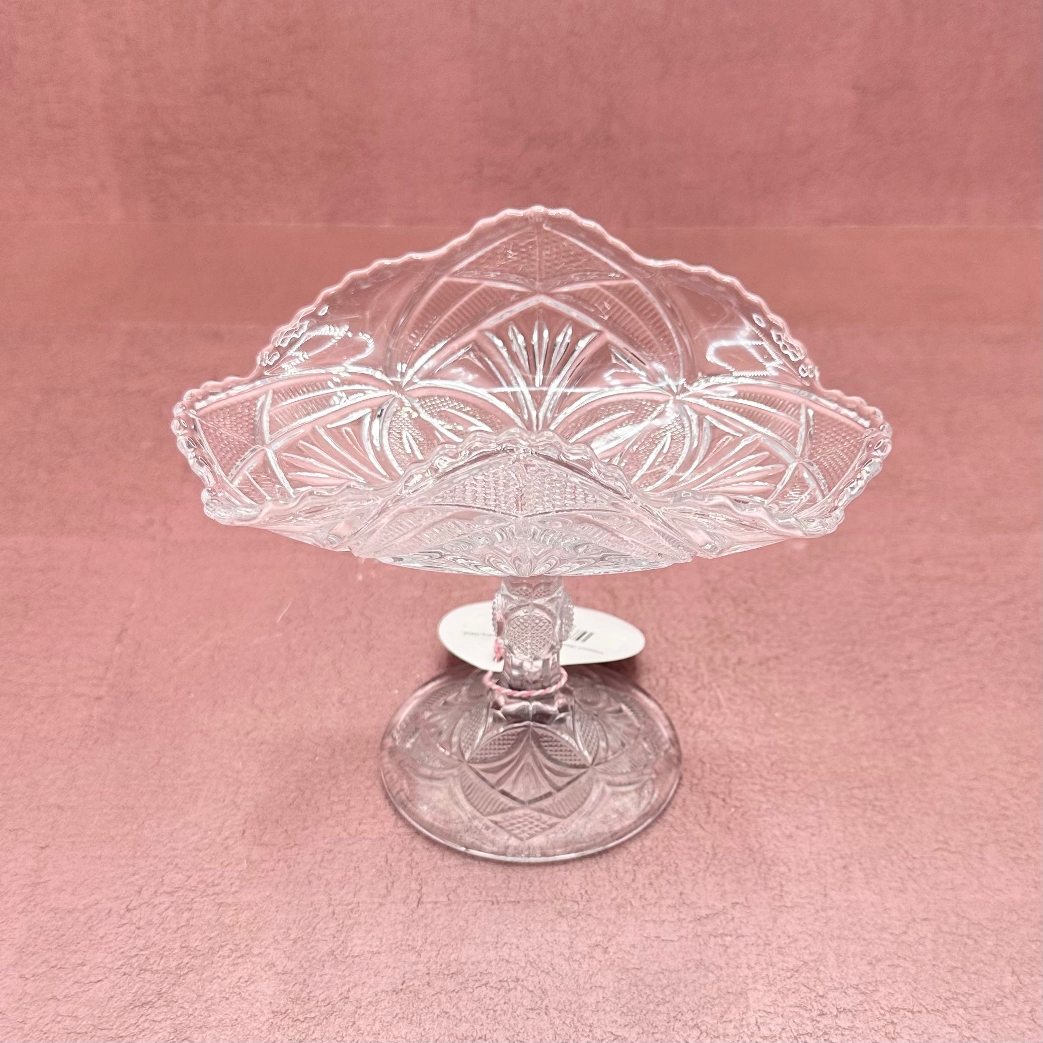 Pressed Glass Bryce Cut Pattern Banana Stand