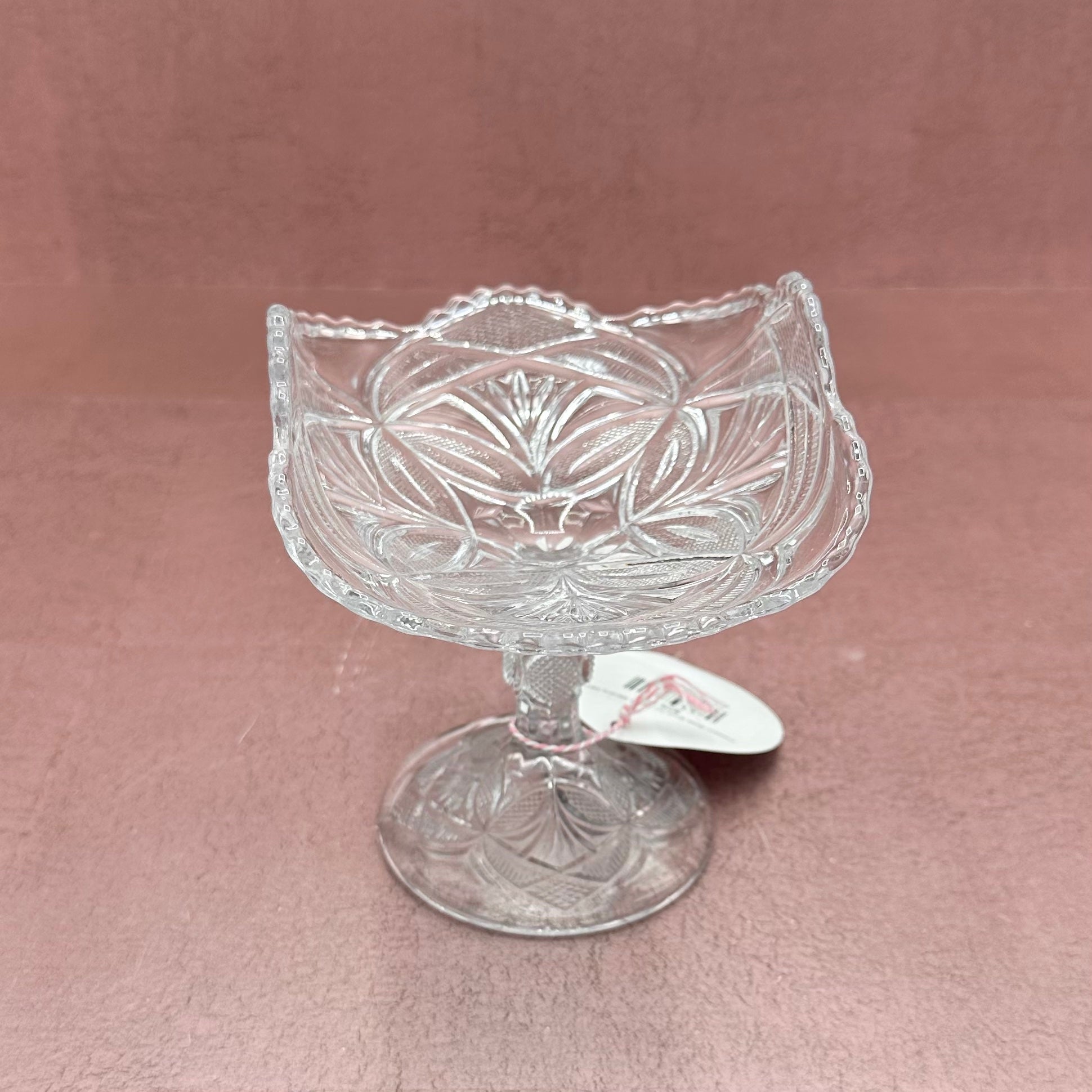 Pressed Glass Bryce Cut Pattern Banana Stand