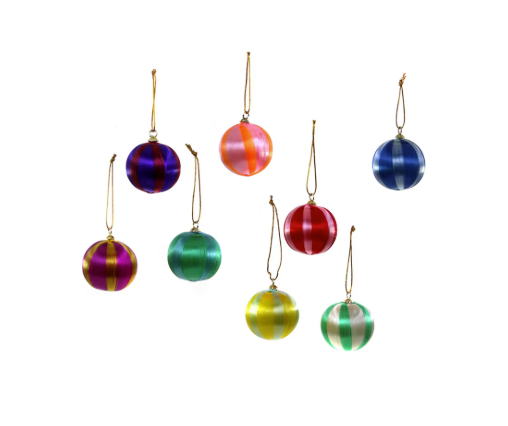 Striped Thread Bauble Ornament Small
