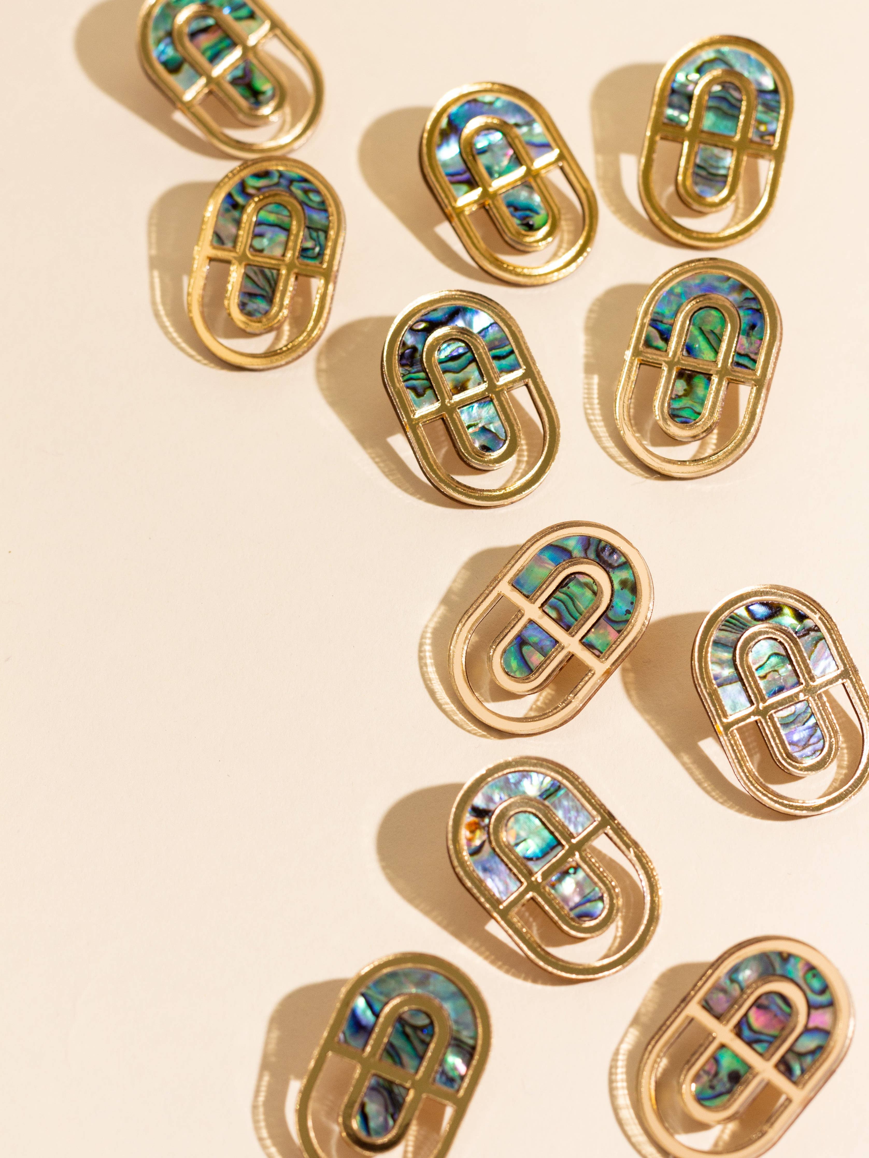Devin 1  Abalone Shell Stud Earrings
