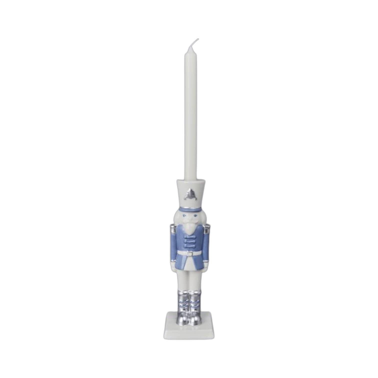 Blue & White Nutcracker Candlestick