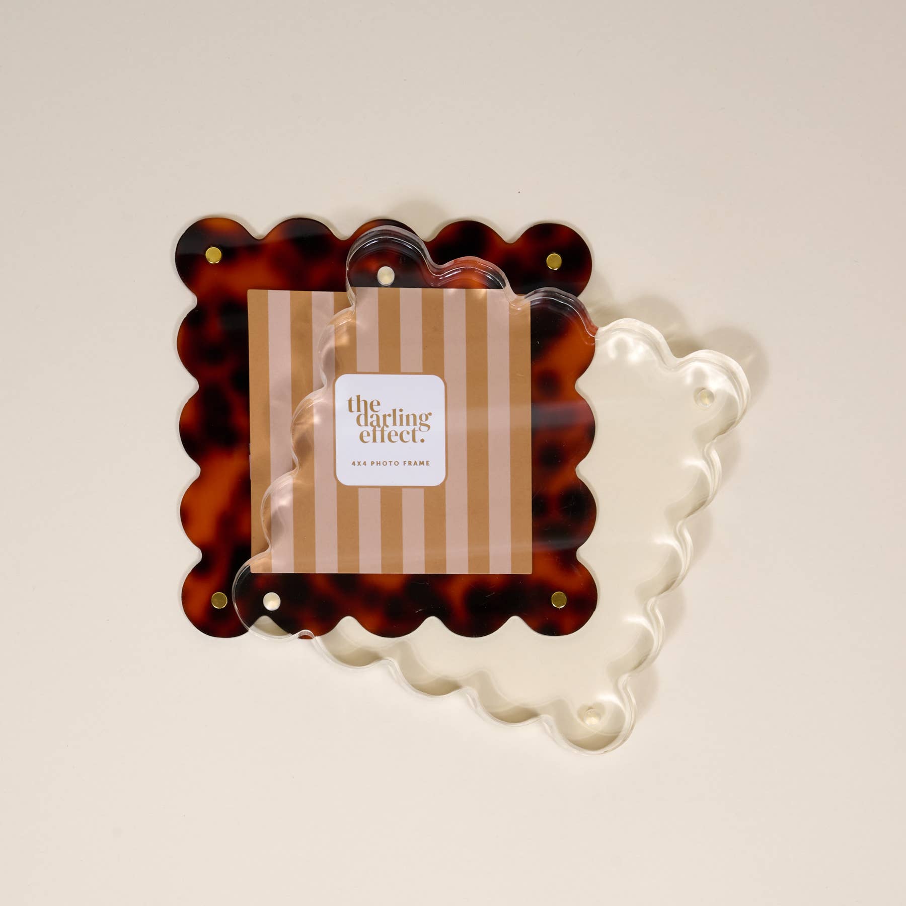 Square Tortoise Scalloped Acrylic Picture Frame
