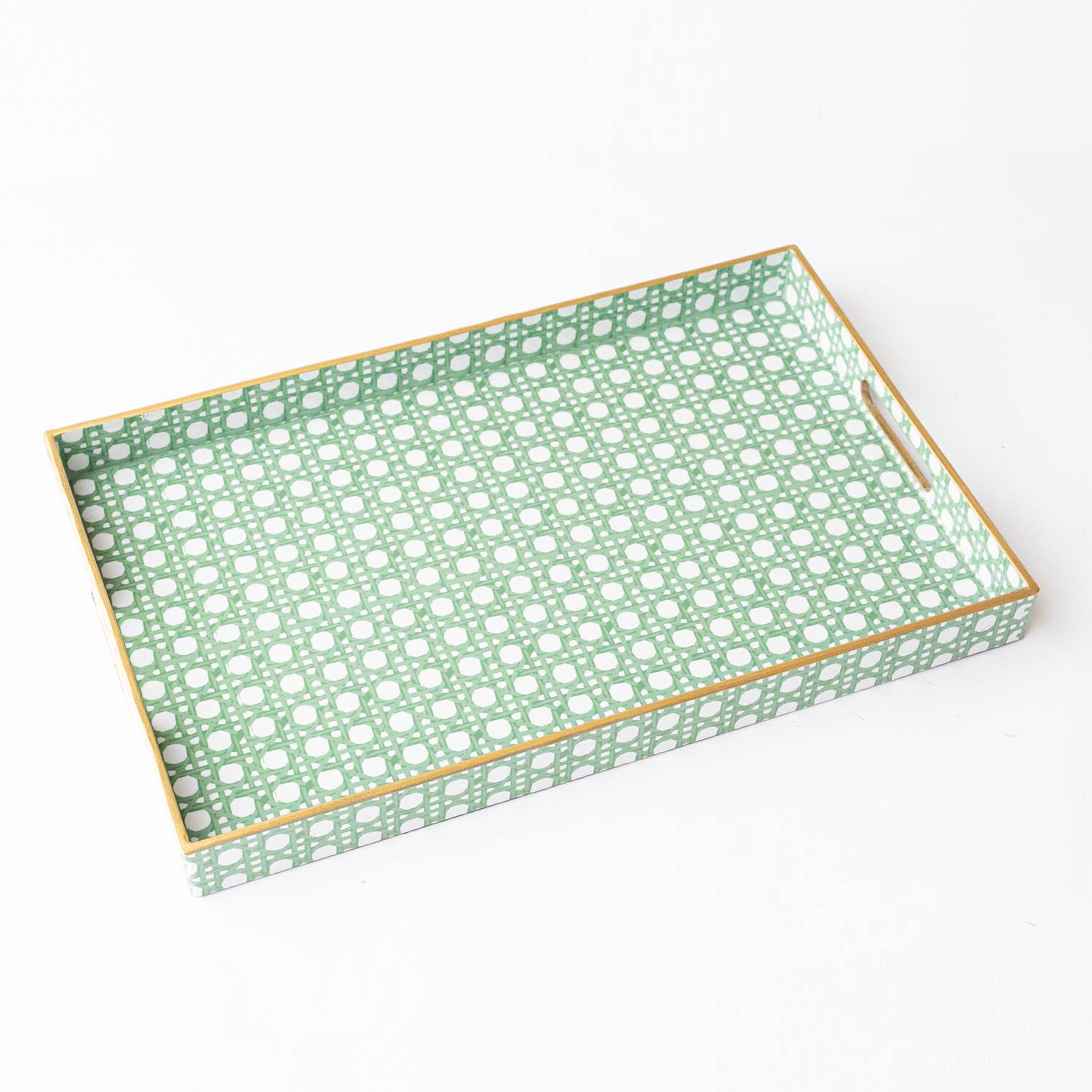 Green Cane Rectangular Tray